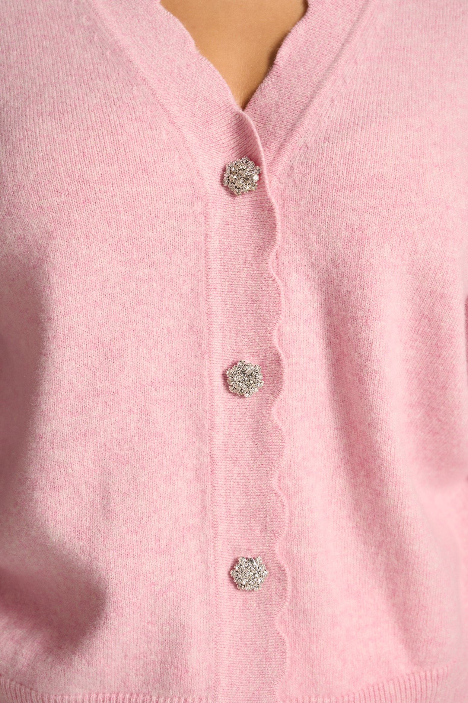 Diamonti Button Cardigan - Chateau Pink-Tactilefable