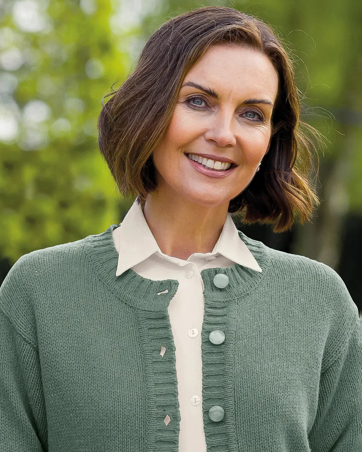 Ladies’ Pure Shetland Wool Cardigan – Lovat-Tactilefable