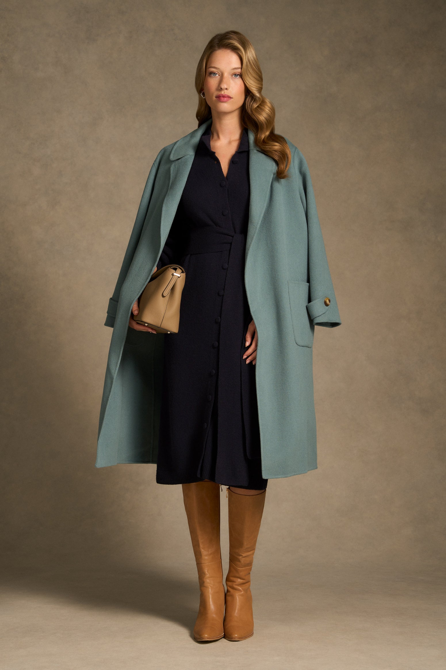 Tie Neck Cardigan Dress - Ink-Tactilefable