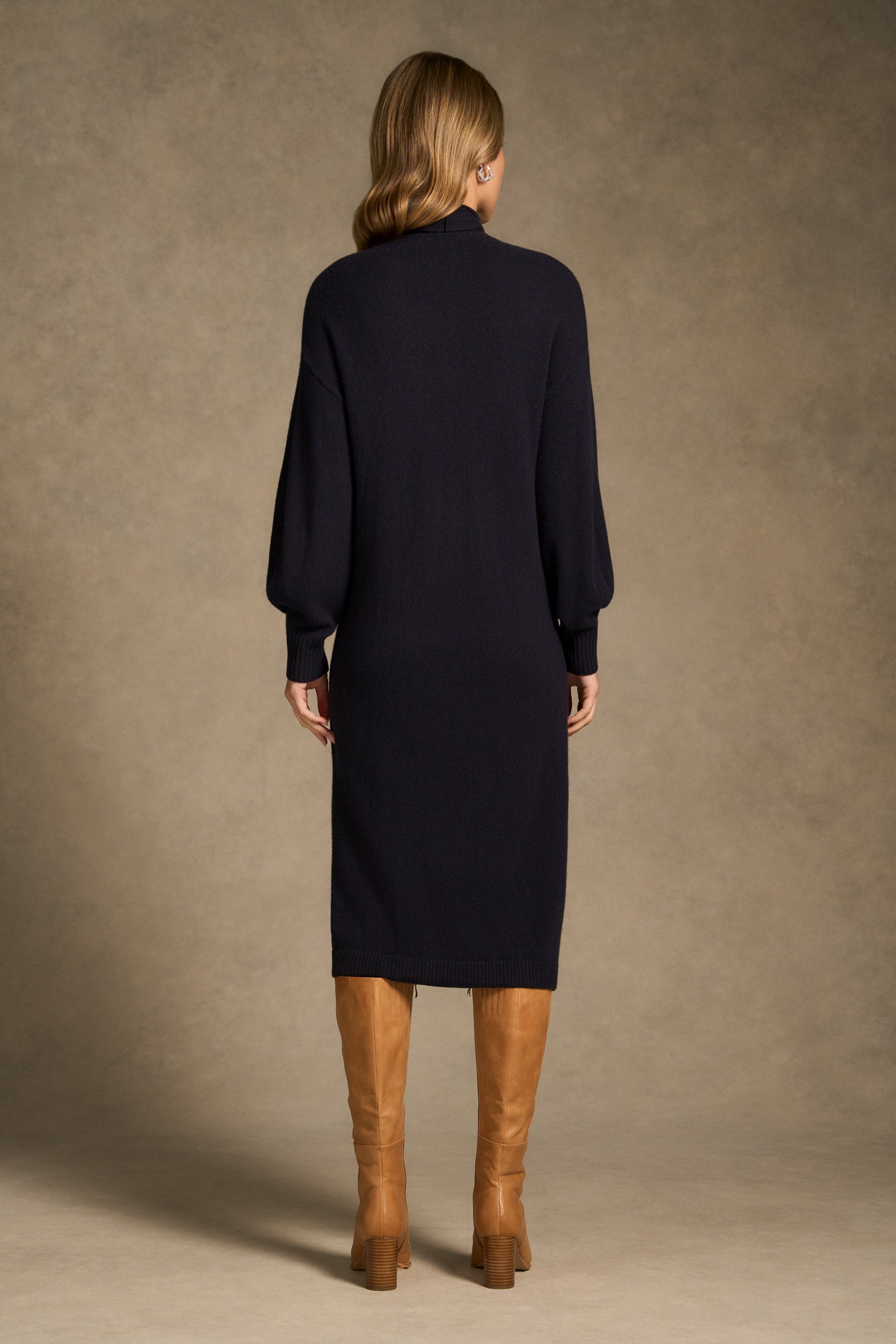 Tie Neck Cardigan Dress - Ink-Tactilefable