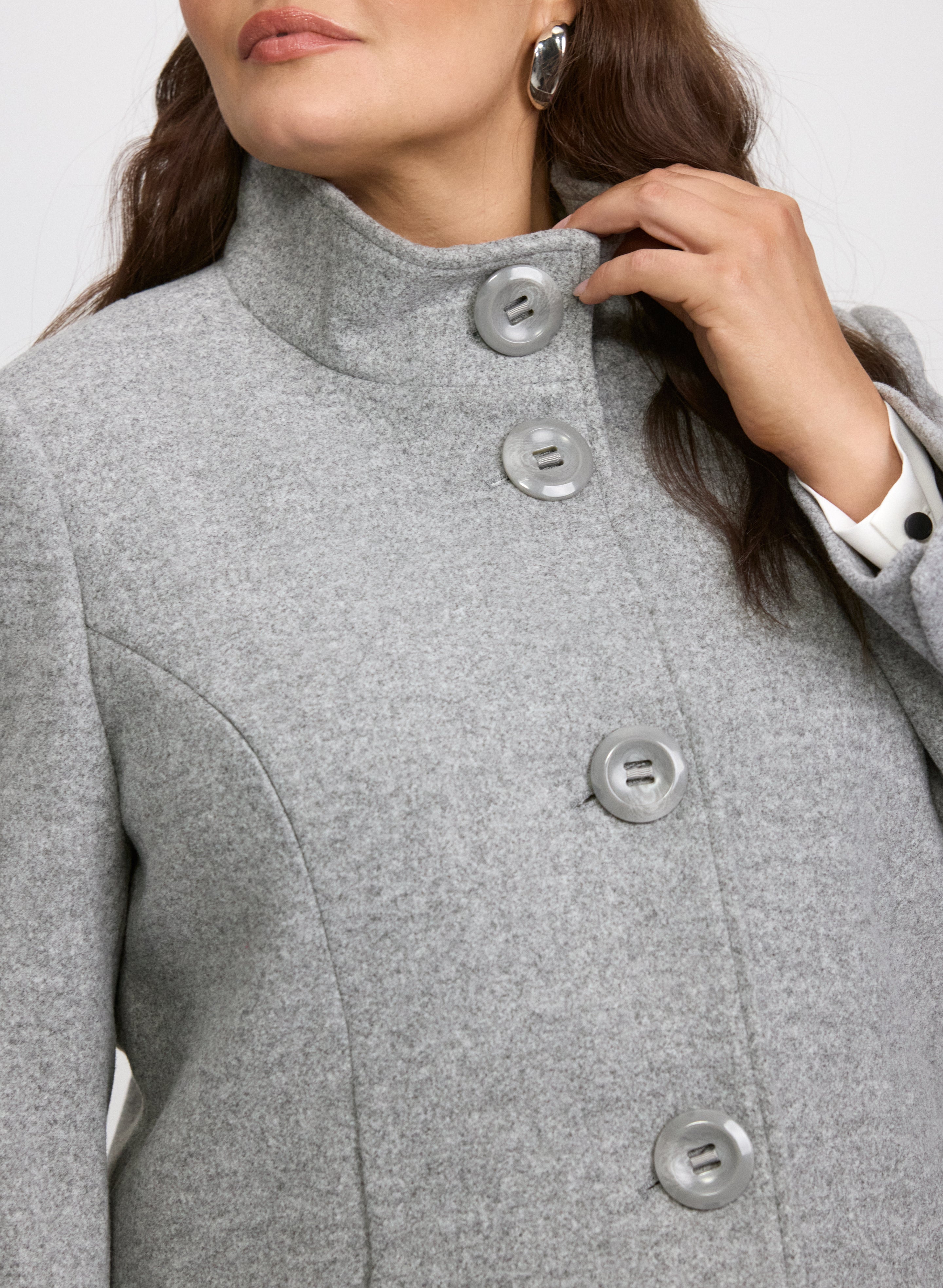 Stretch Wool-Blend Coat-Tactilefable