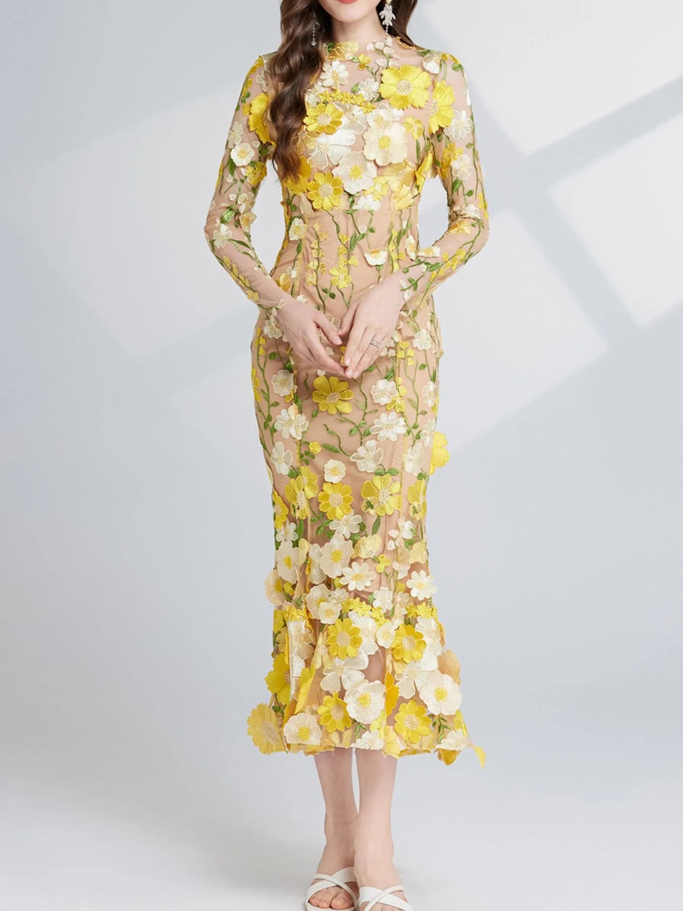 Enchanted Wildflower Mesh Maxi Dress | 4 Colors-Tactilefable