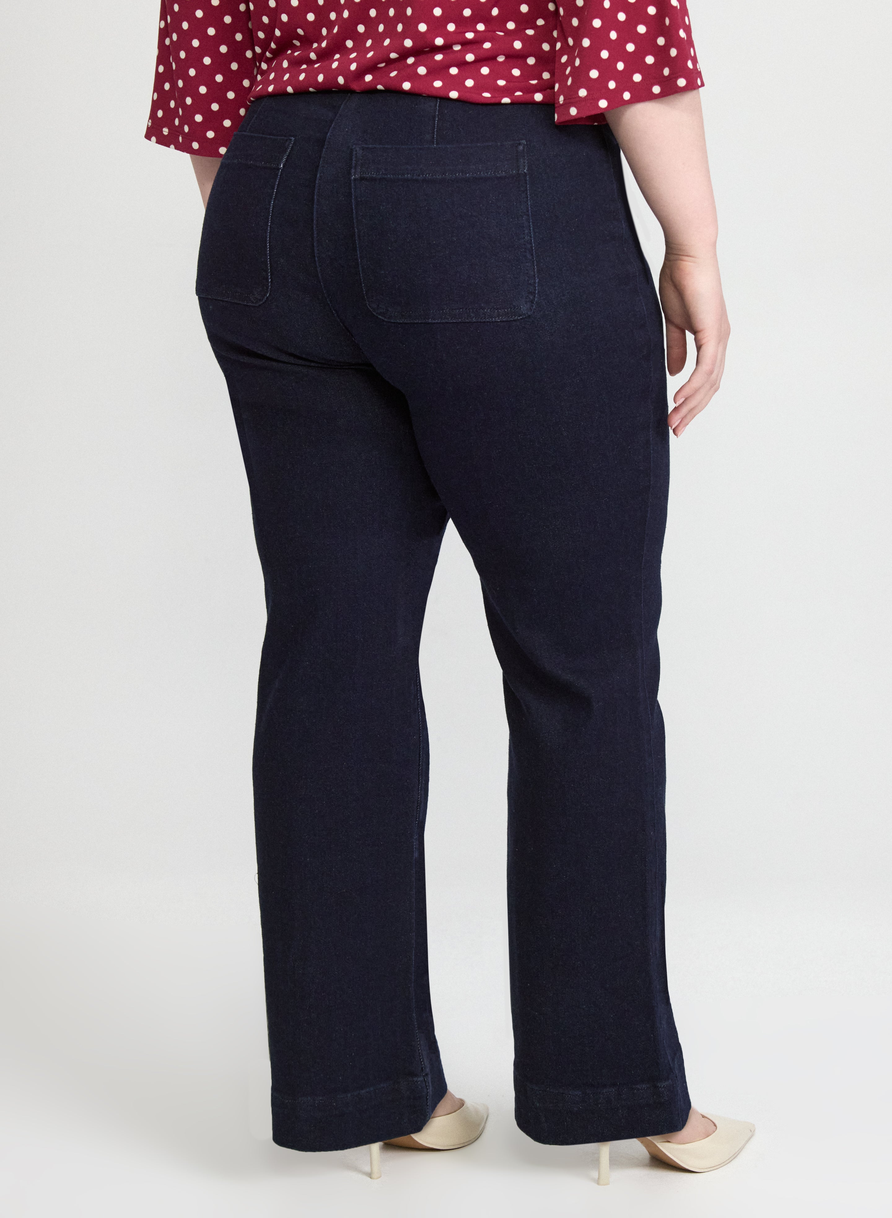 Pinched Seam Flare-Leg Jeans-Tactilefable