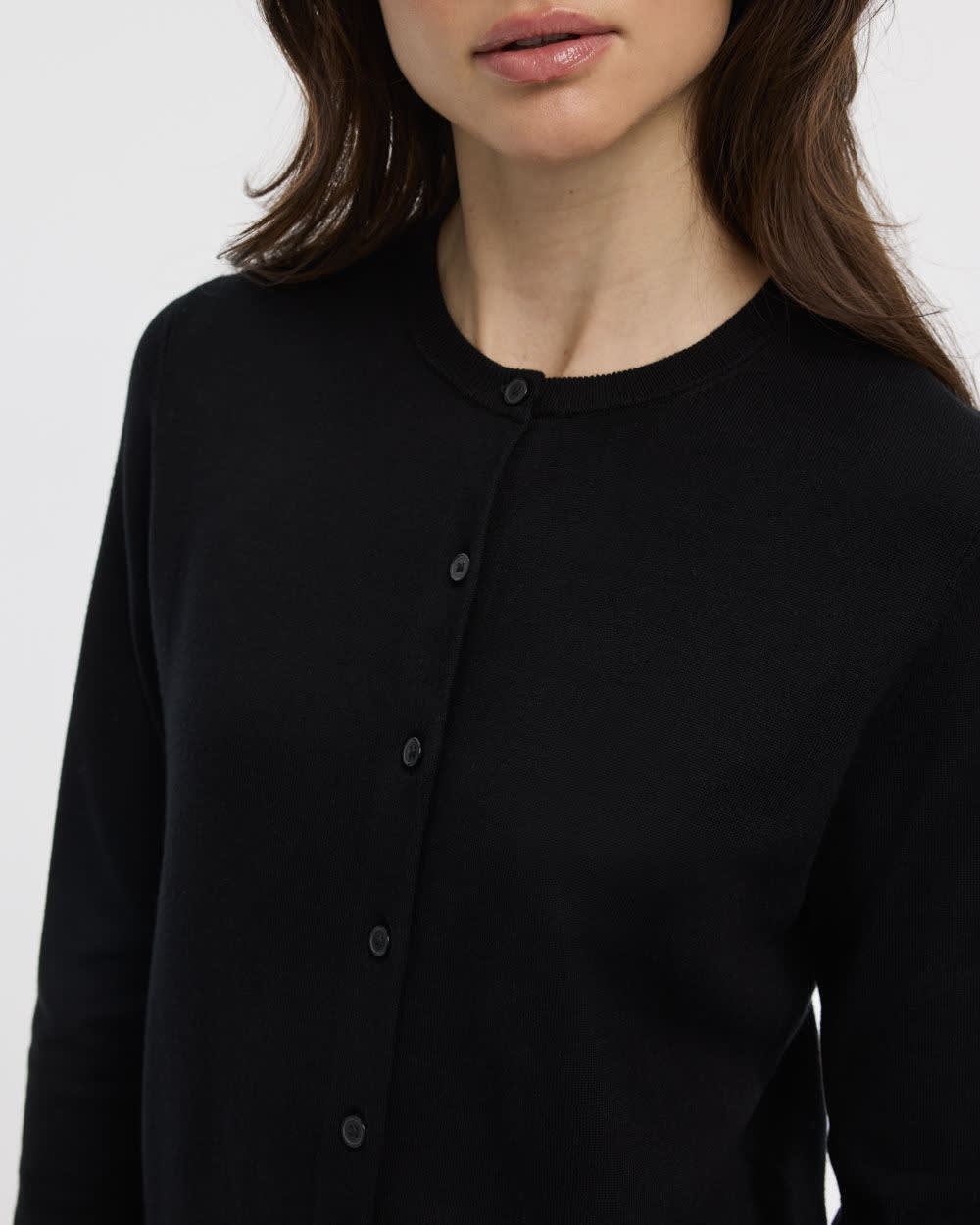 Crew-Neck Cardigan - R Essentials-Tactilefable