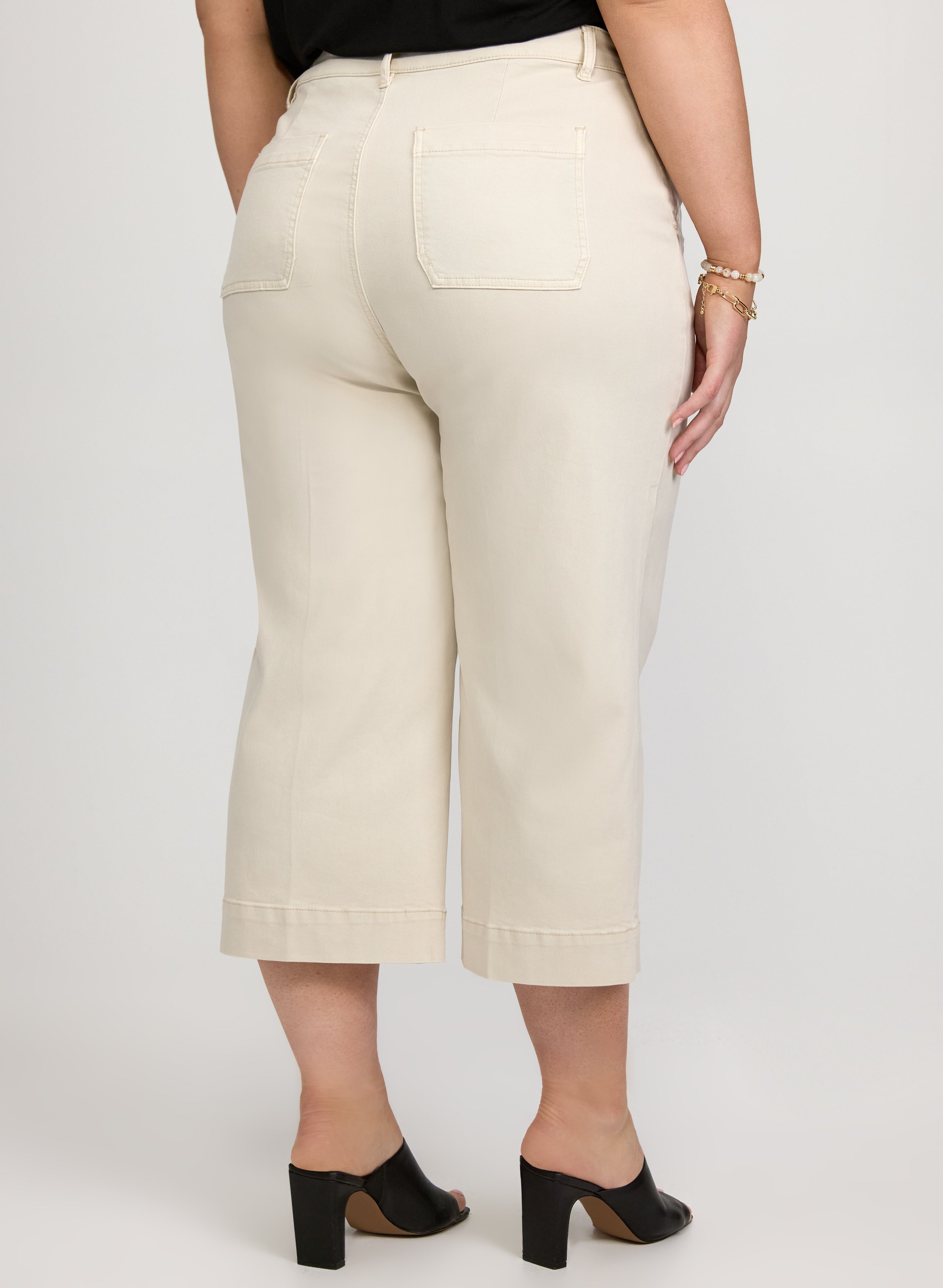 Denim Wide-Leg Capris-Tactilefable