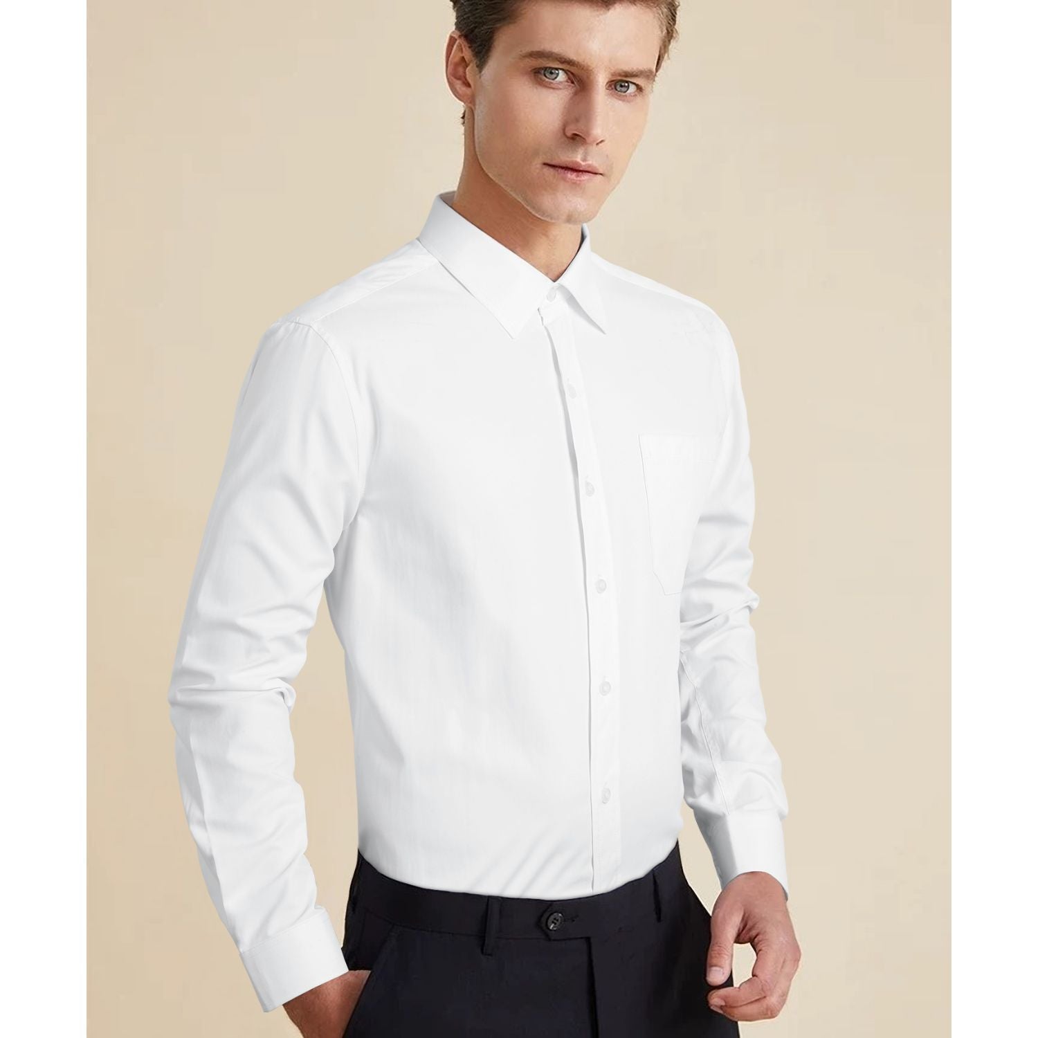  Non-Iron White Dress Shirt for Boardroom to Cocktail Hour Versatility-Tactilefable