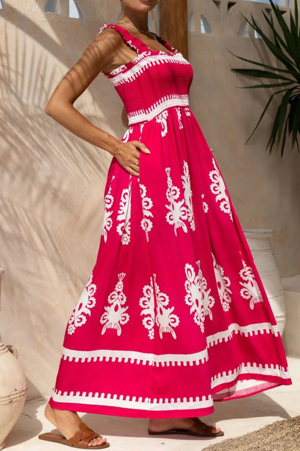 Daydream Printed Square Neck Cami Dress | 3 colors | Poundton-Tactilefable