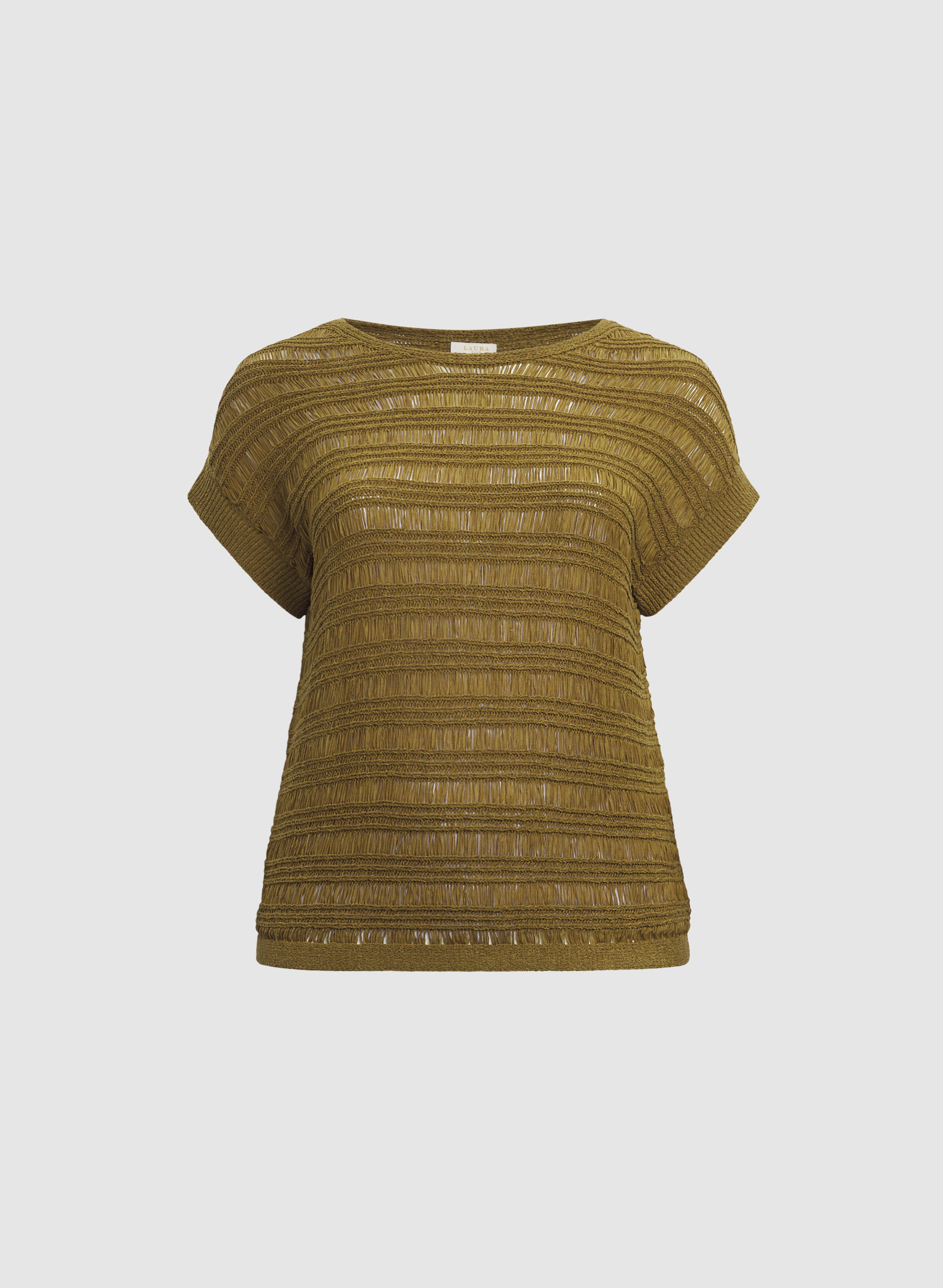 Boat Neck Short Sleeve Knit-Tactilefable