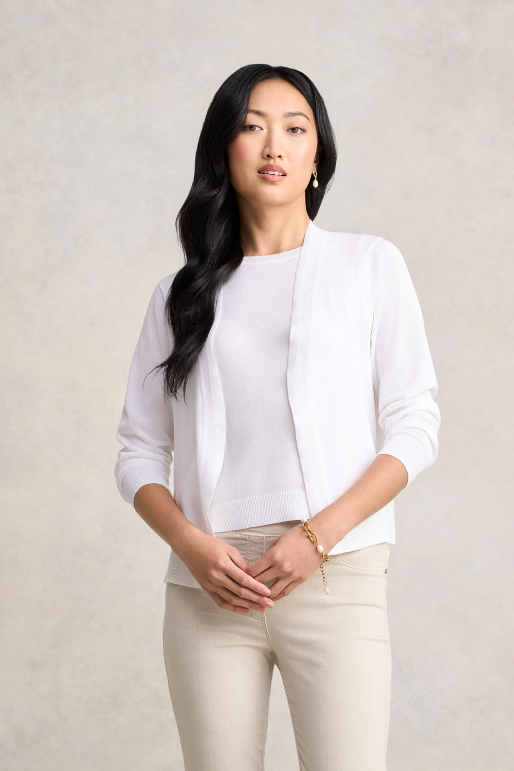 Essential Cardigan - White-Tactilefable