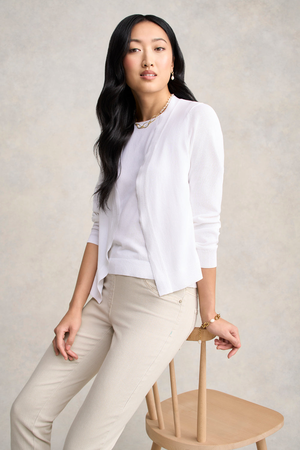 Essential Cardigan - White-Tactilefable