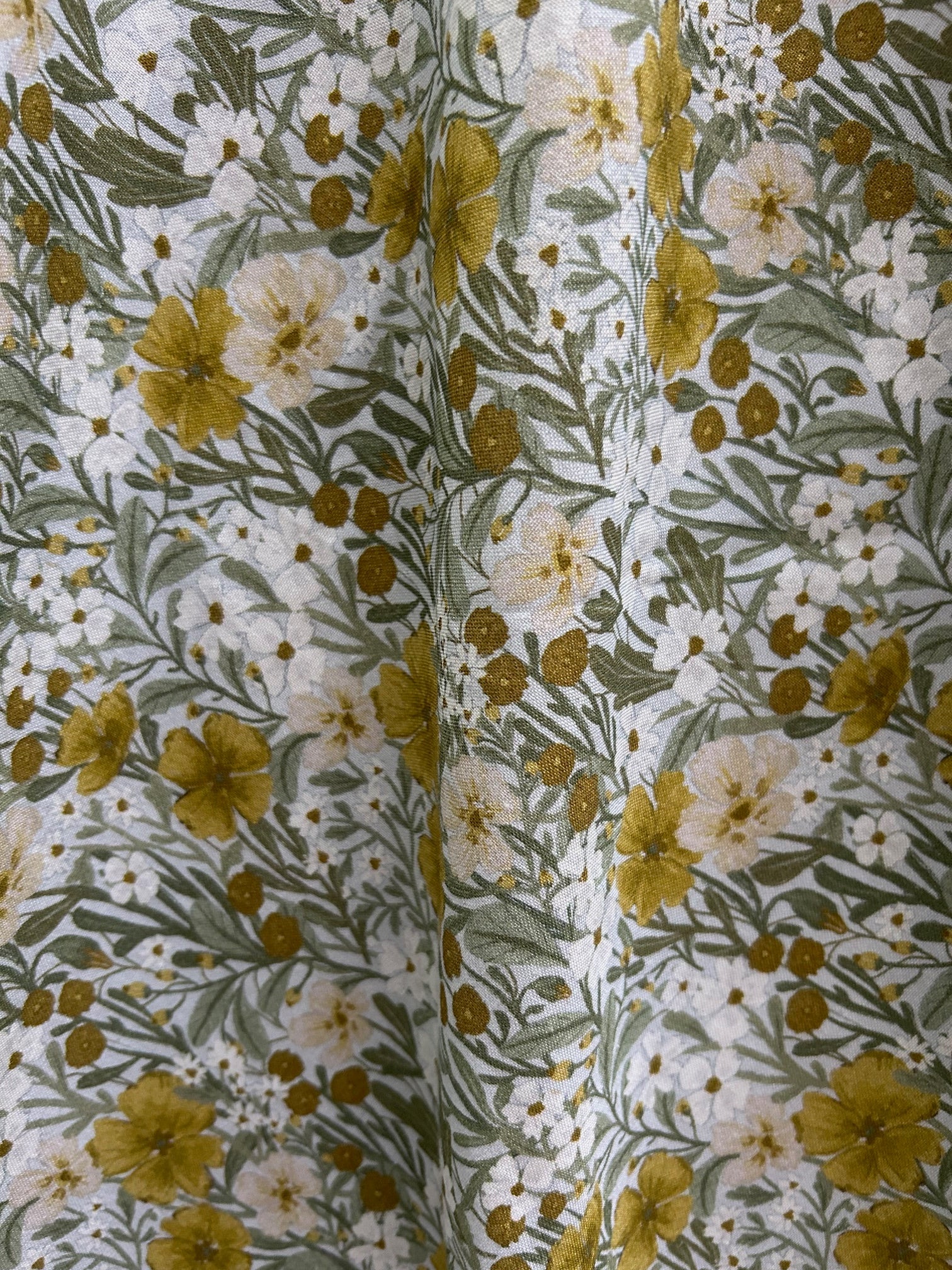 Mustard Floral Midi Dress | Retrolicious-Tactilefable