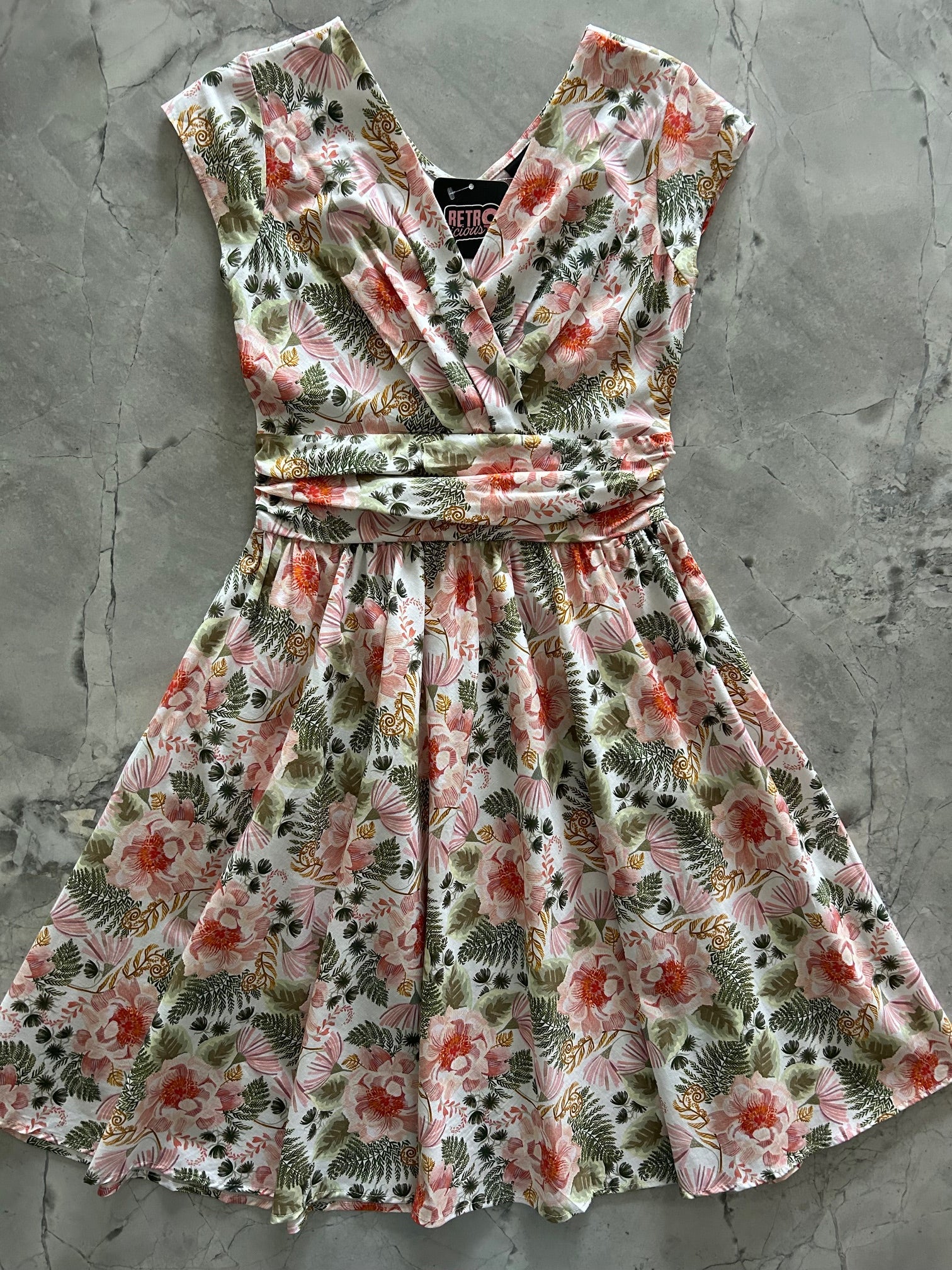Pink Floral Greta Dress | Retrolicious-Tactilefable