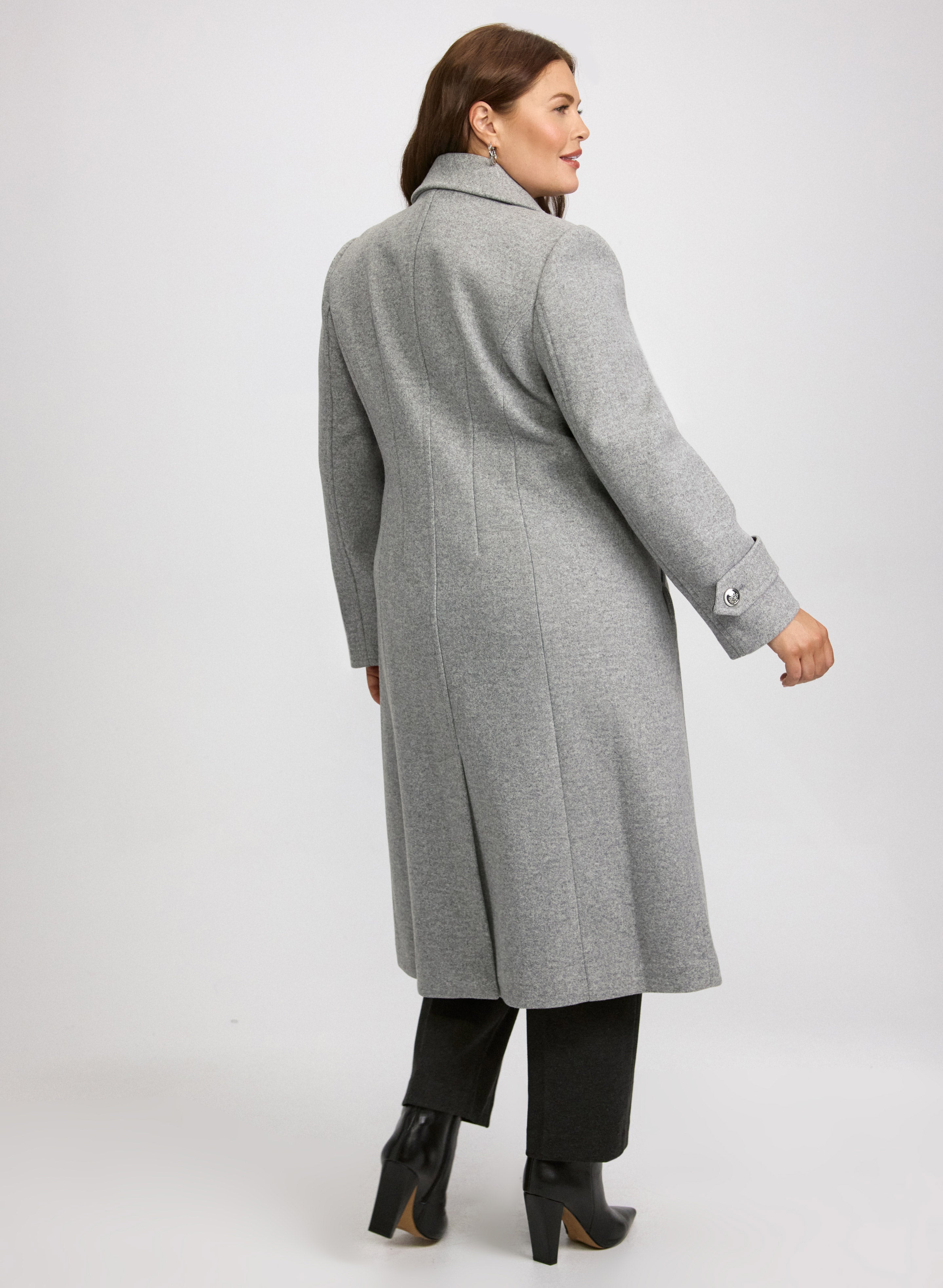 Stretch Wool-Blend Coat-Tactilefable