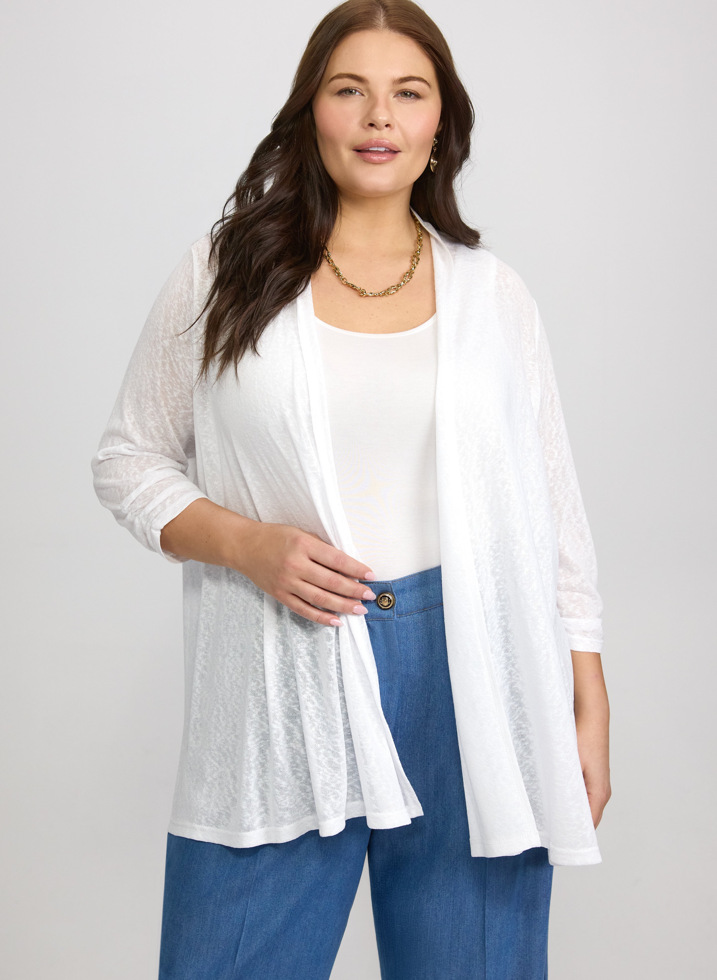 Knit Open-Front Cardigan-Tactilefable