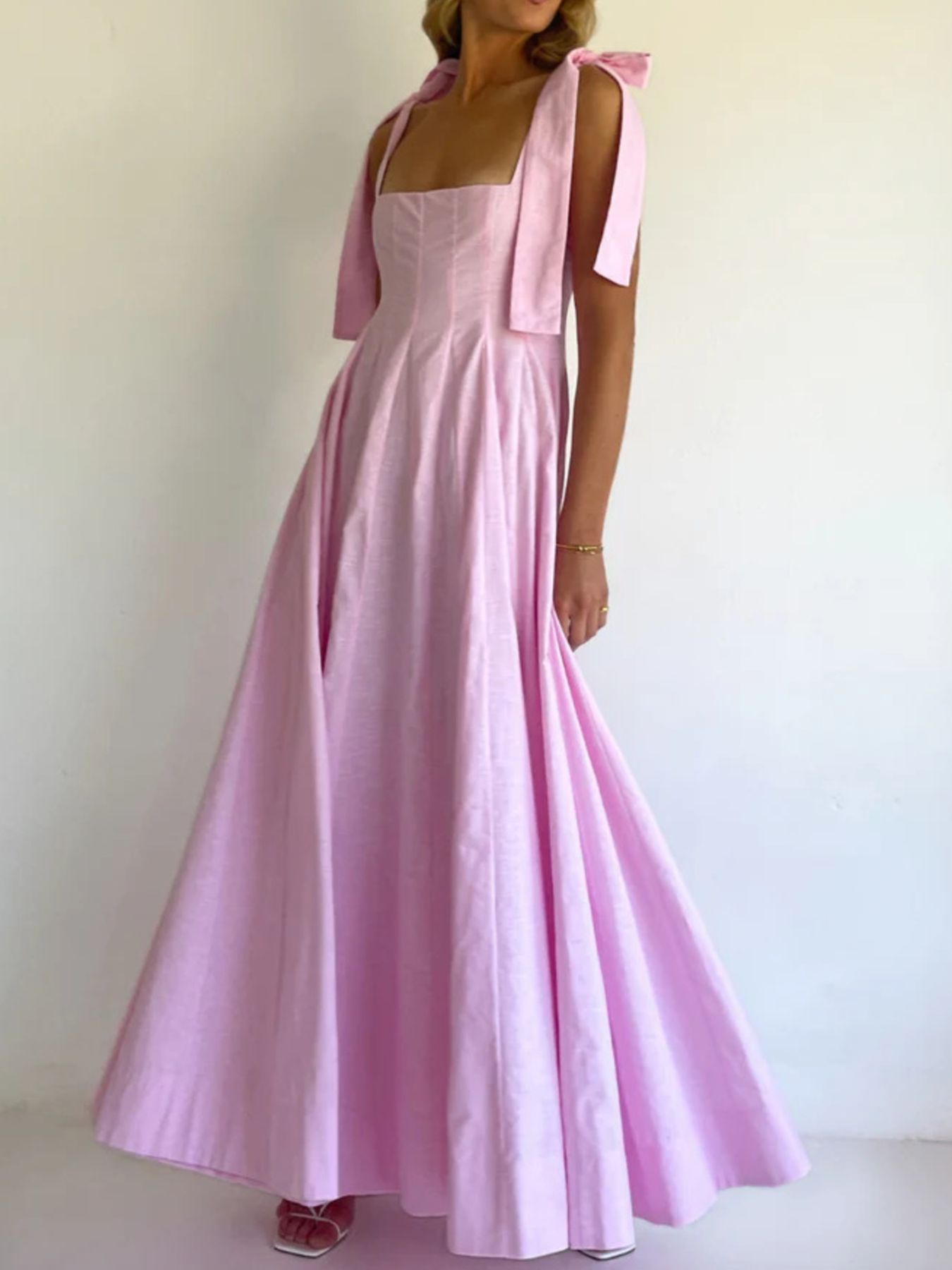 Pastel Promenade Tie-Shoulder Maxi Dress | 3 Colors-Tactilefable