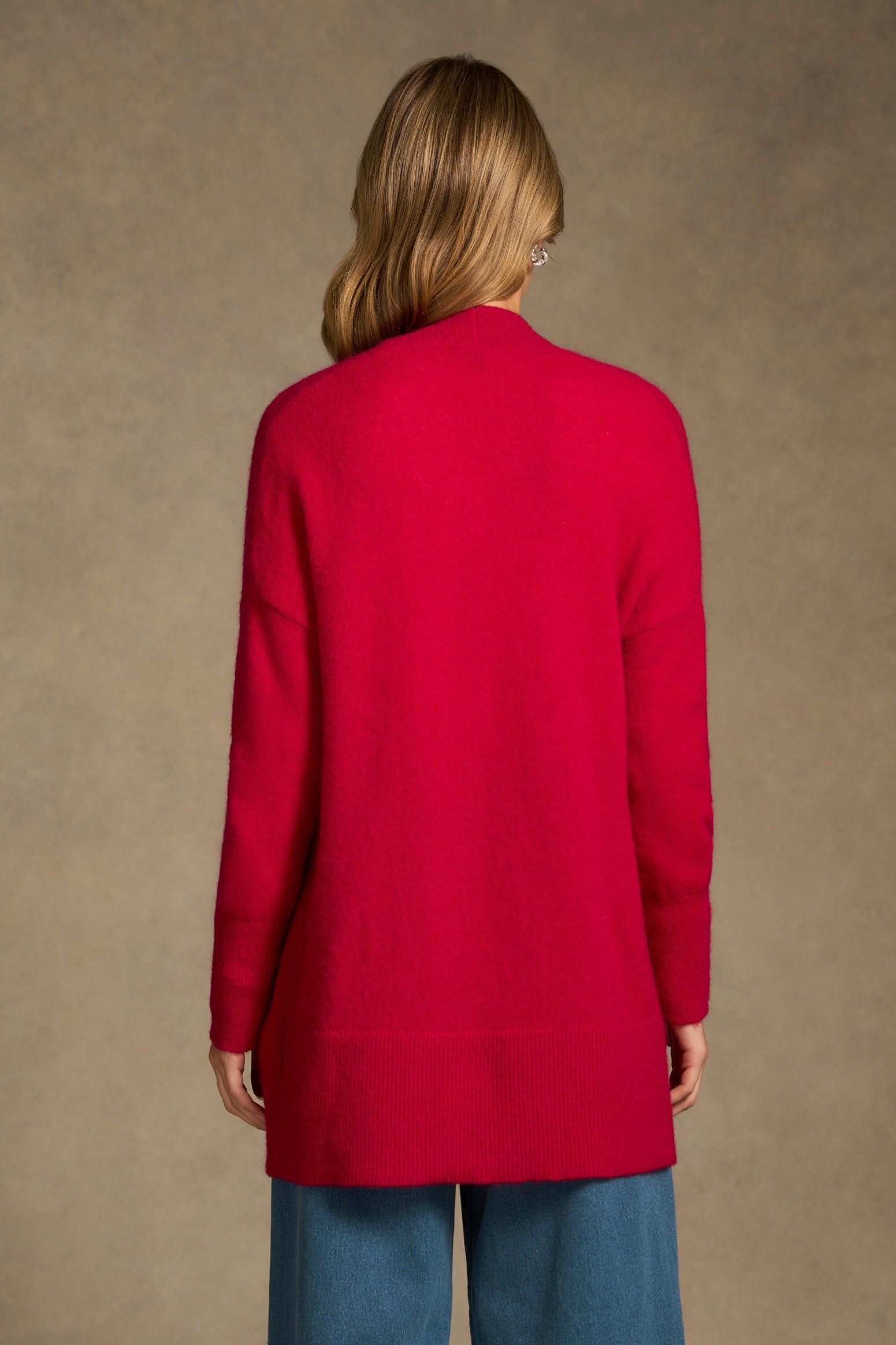Mohair Blend Cardigan - Rouge-Tactilefable