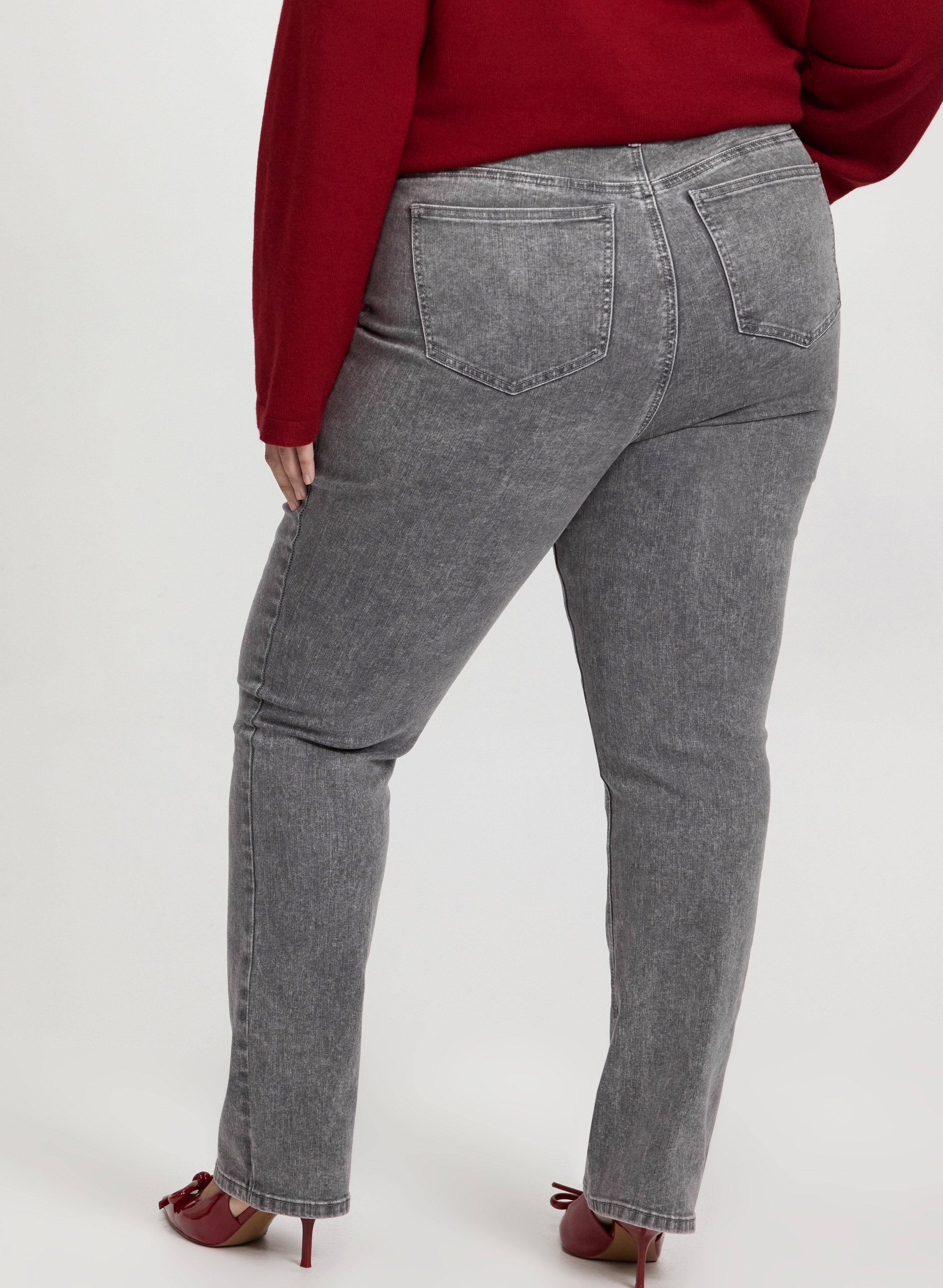 Faded Straight-Leg Jeans-Tactilefable