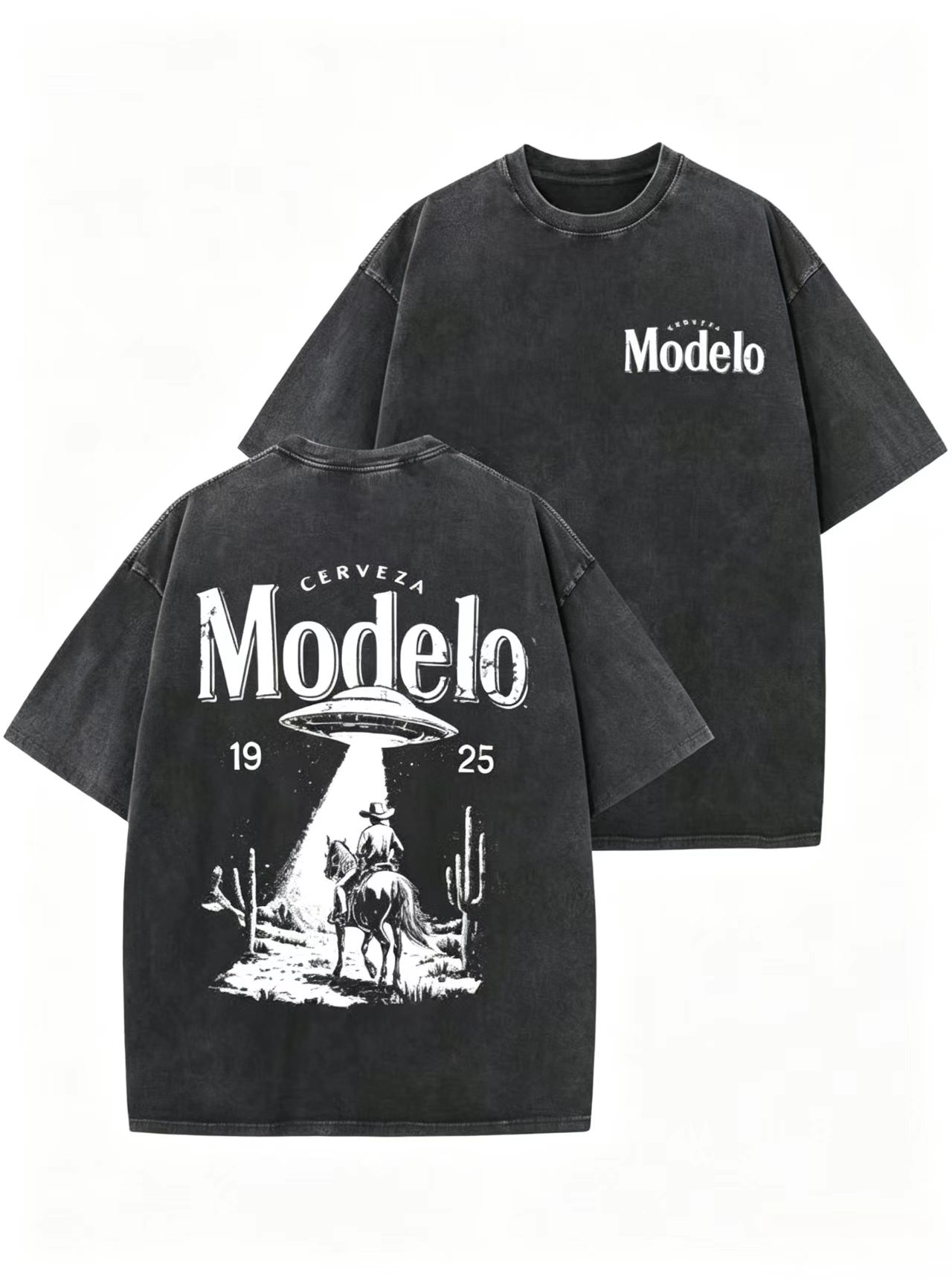 Men's Heavyweight Vintage Washed Oversized Graphic Tee-Tactilefable