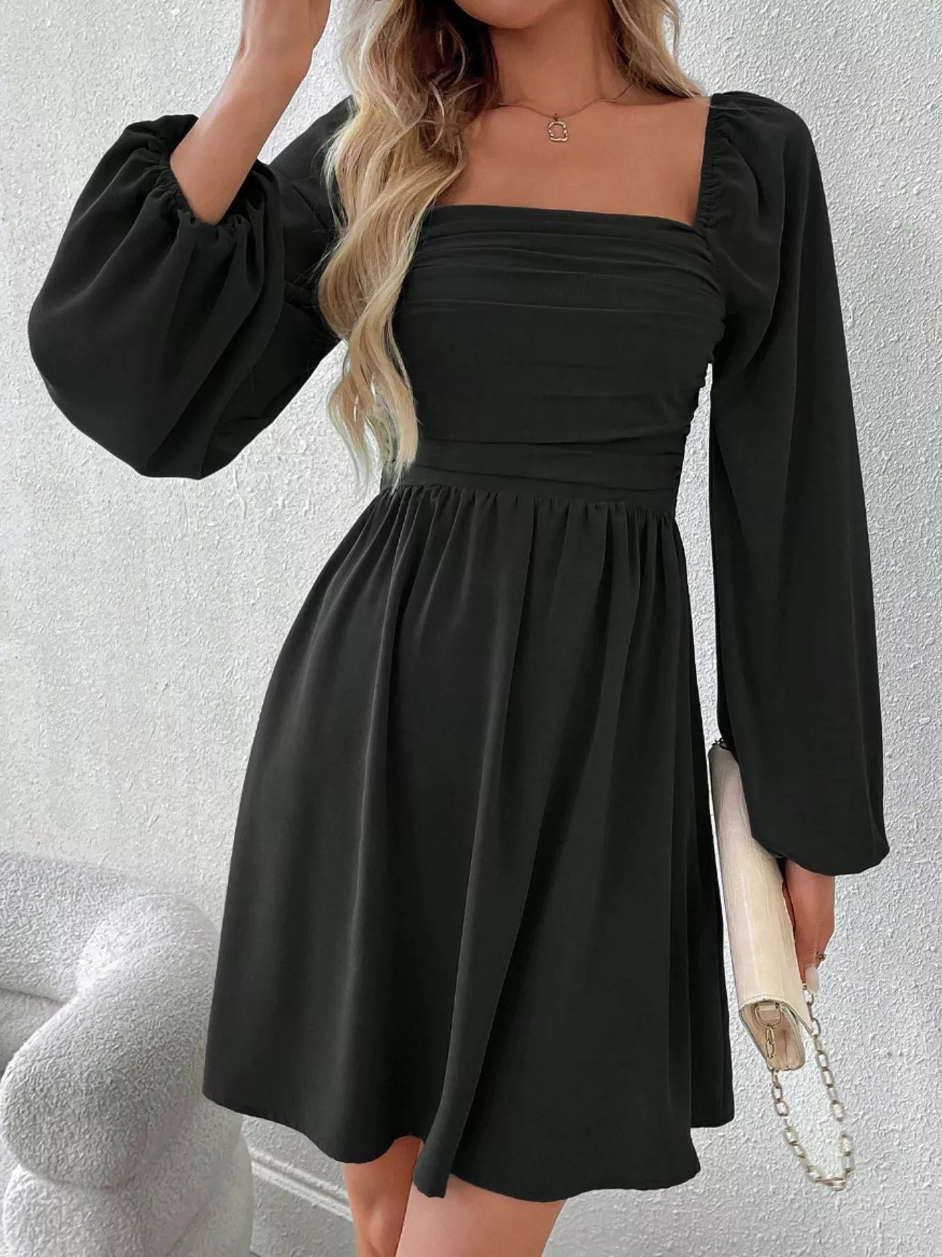 Daisy Rue Ruched Babydoll Mini Dress | 8 Colors | Poundton-Tactilefable