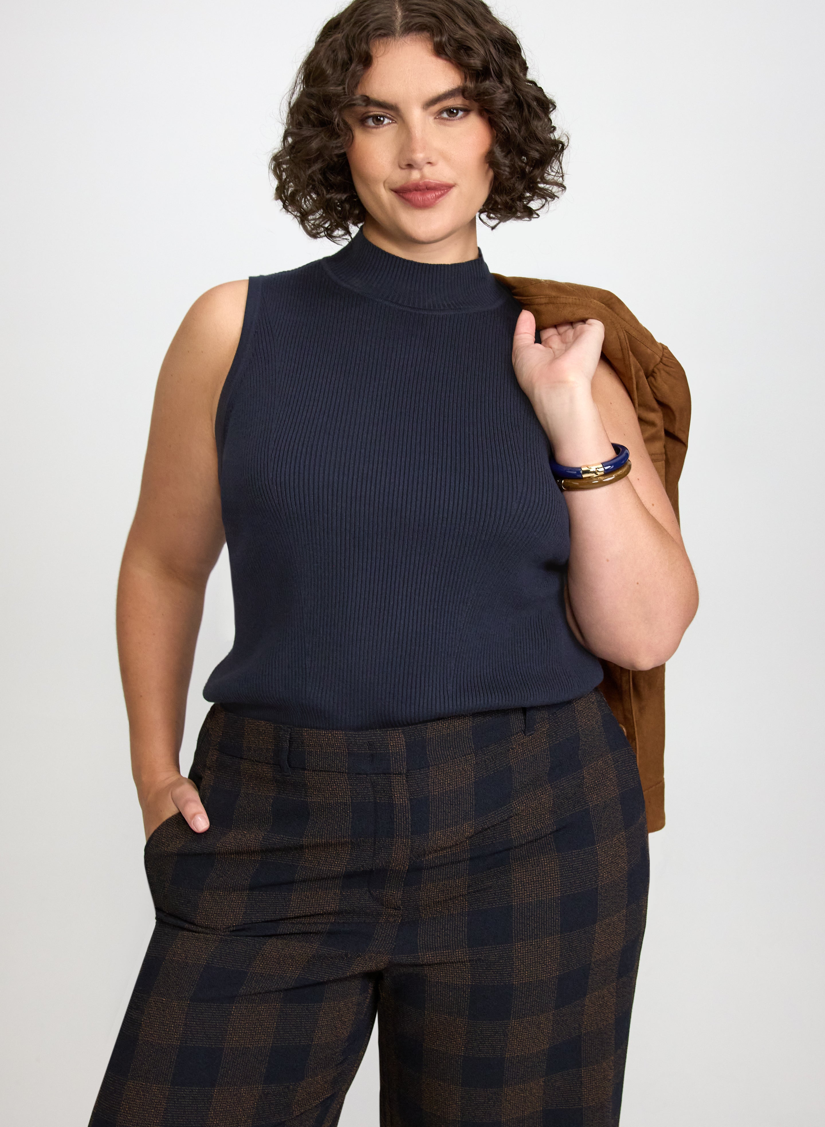 Sleeveless Mock Neck Knit-Tactilefable