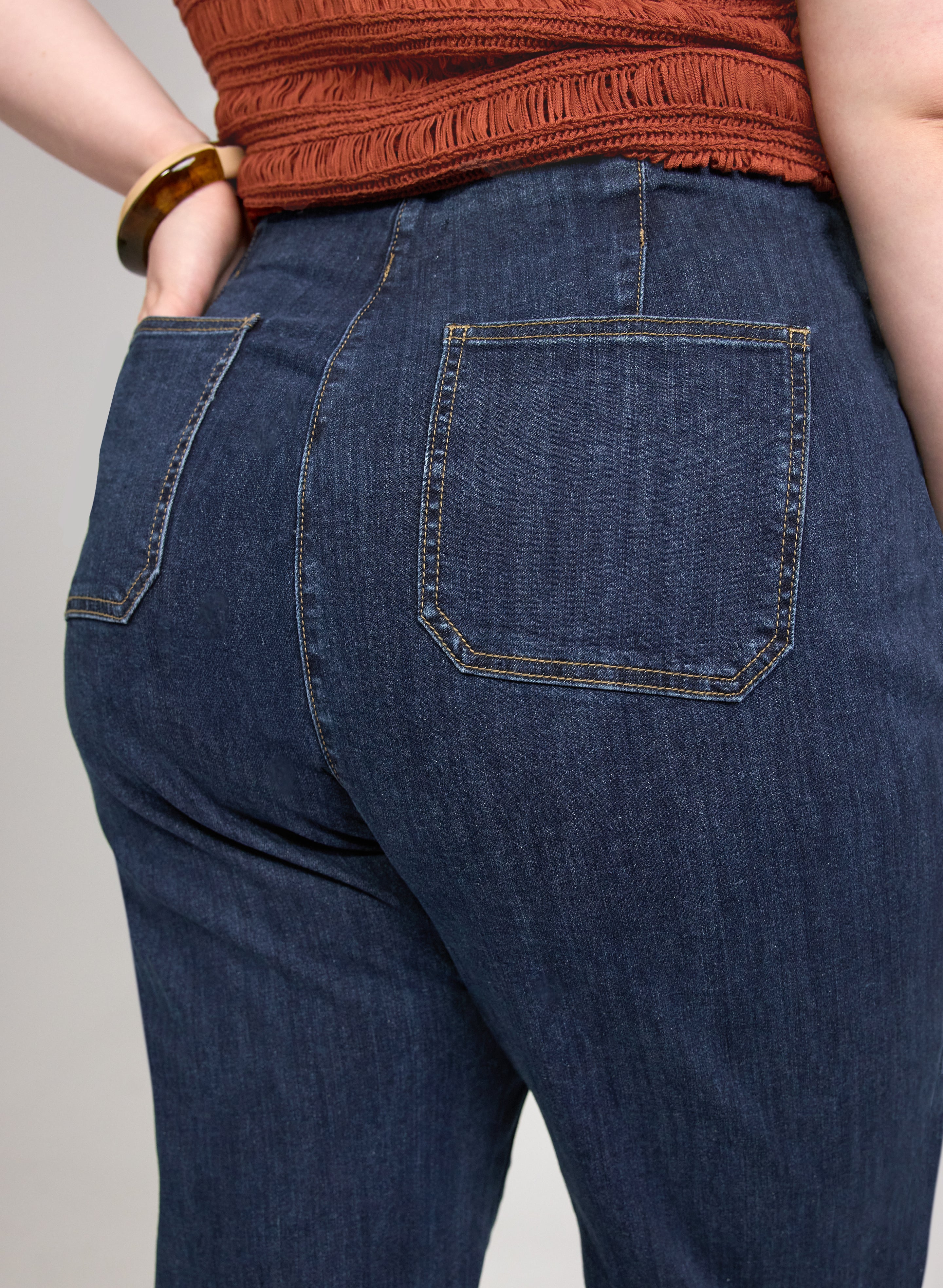 Pull-On Flare Jeans-Tactilefable