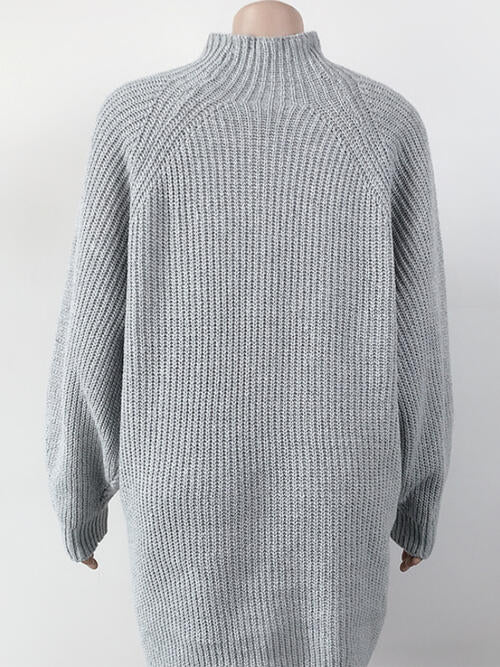 Maria Mock Neck Dropped Shoulder Sweater Dress | 5 Colors-Tactilefable