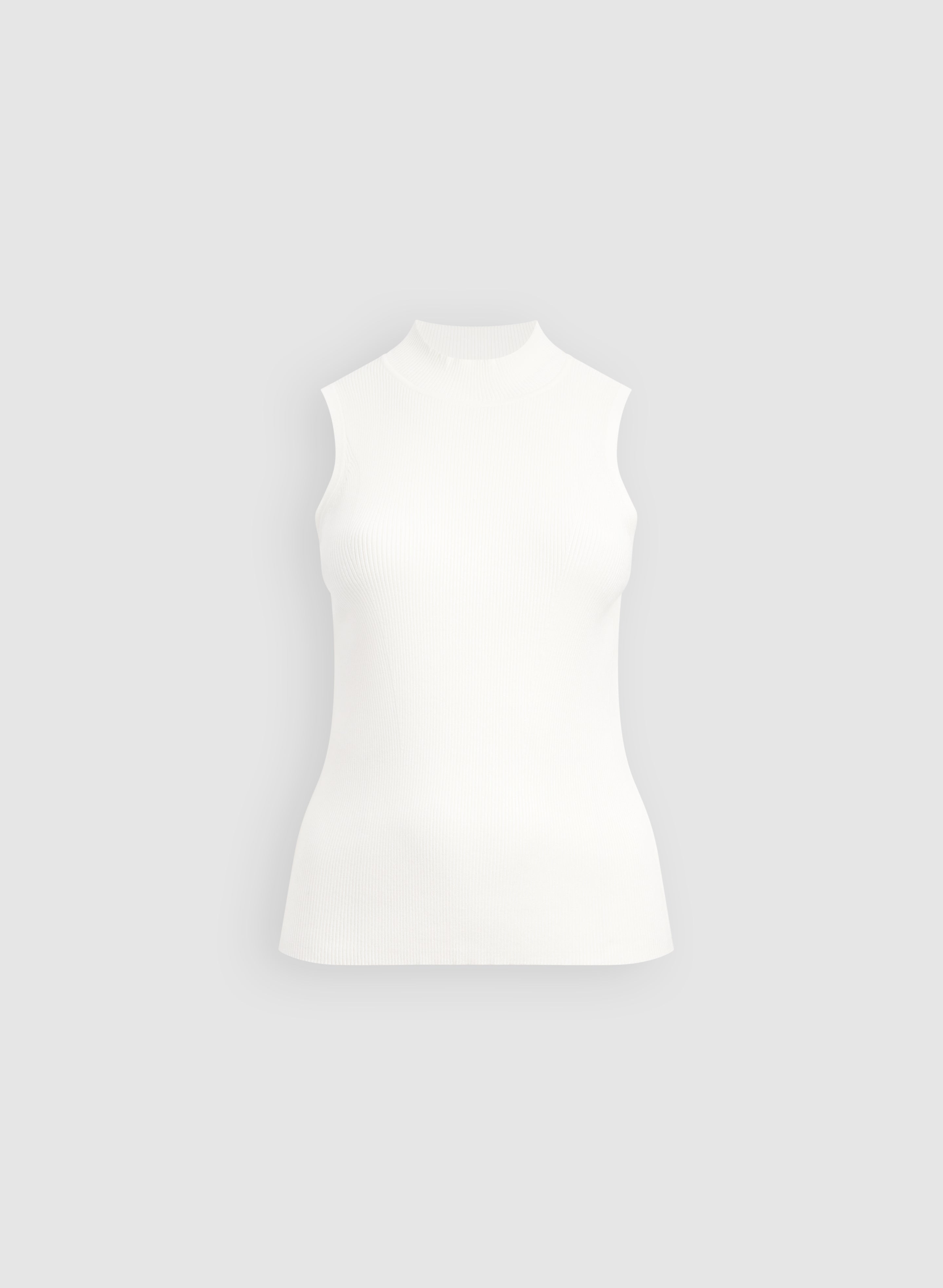 Sleeveless Mock Neck Knit-Tactilefable