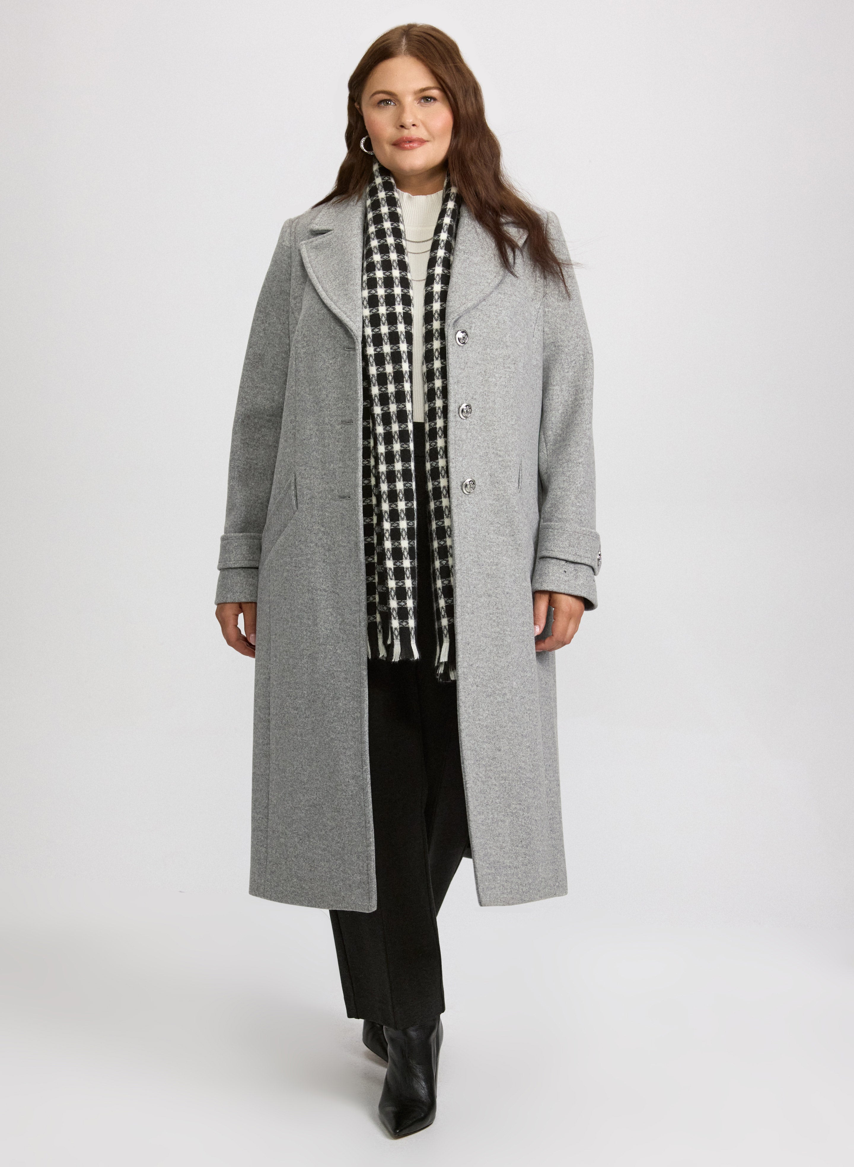 Stretch Wool-Blend Coat-Tactilefable