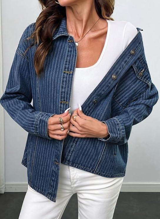 Denim Jackets for Women Trendy Shacket-Tactilefable