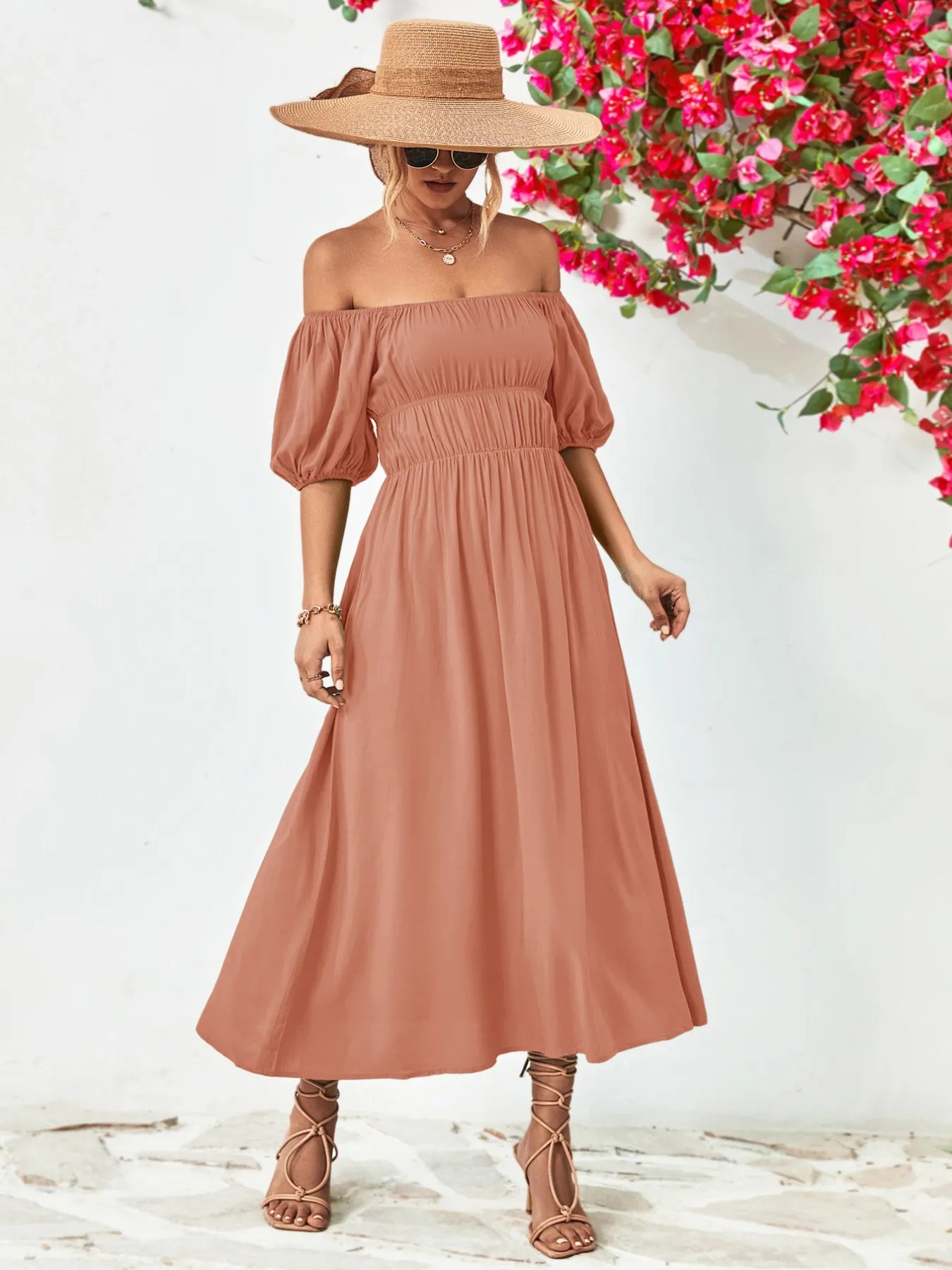 Boho Chic Puff Sleeve Maxi Dress | 3 Colors-Tactilefable