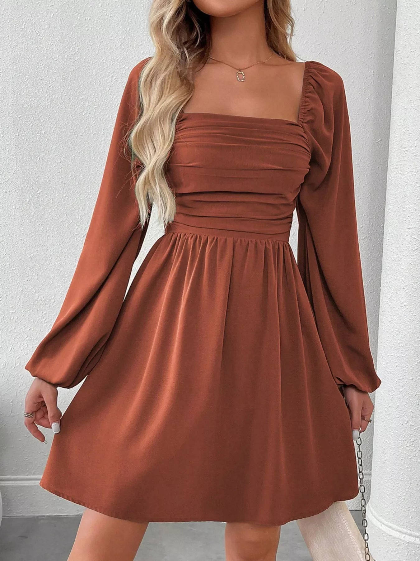 Daisy Rue Ruched Babydoll Mini Dress | 8 Colors | Poundton-Tactilefable