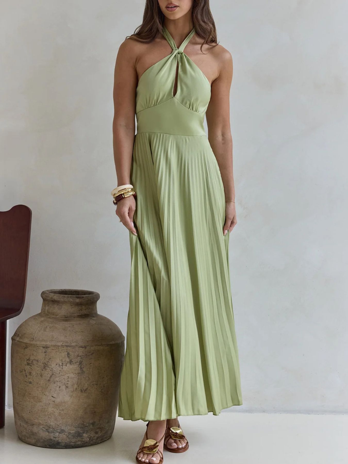 Pastel Reverie Halter Maxi Dress | 2 Colors-Tactilefable