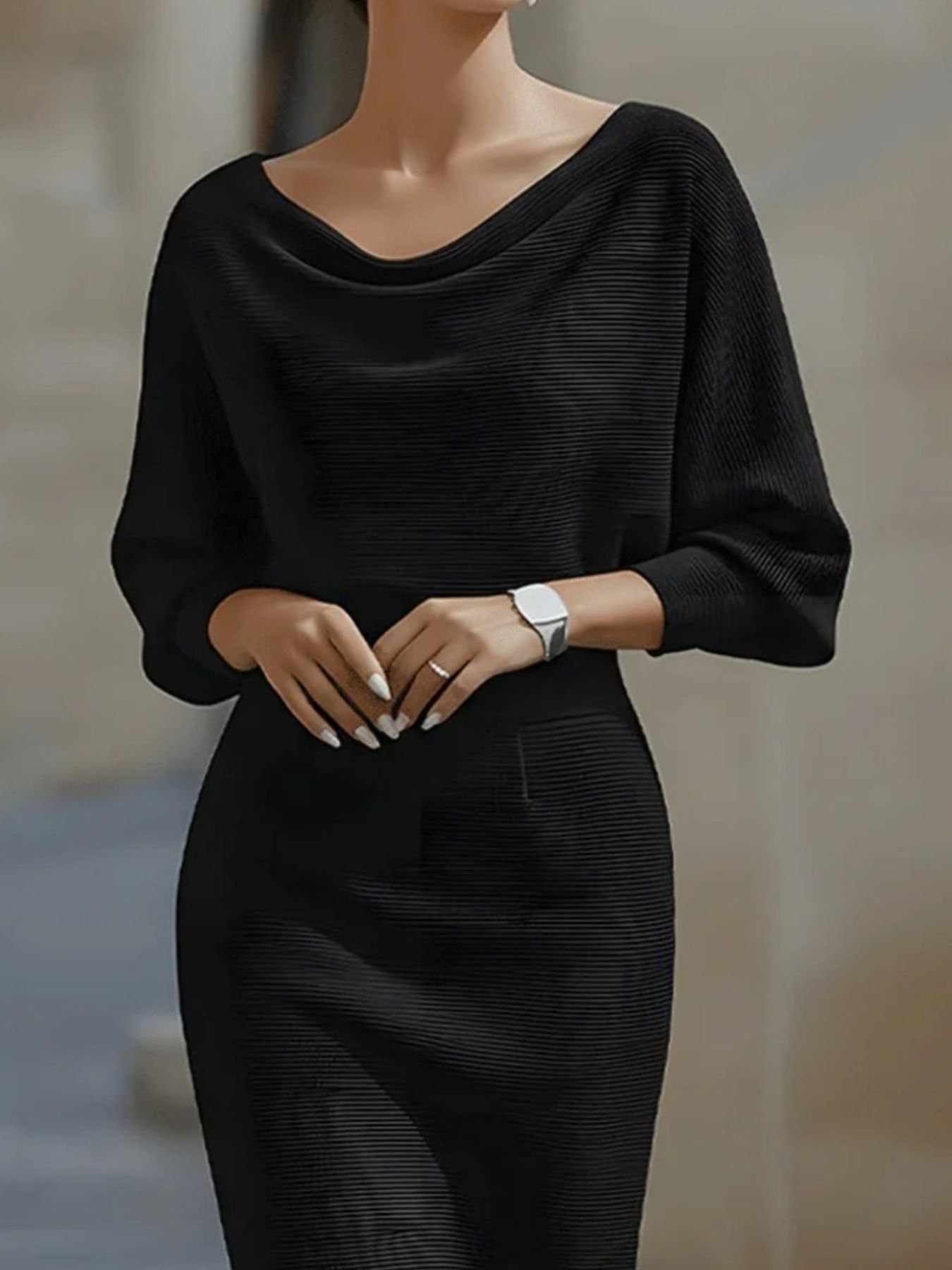 Silver Screen Sophisticate Knit Dress | 4 Colors-Tactilefable