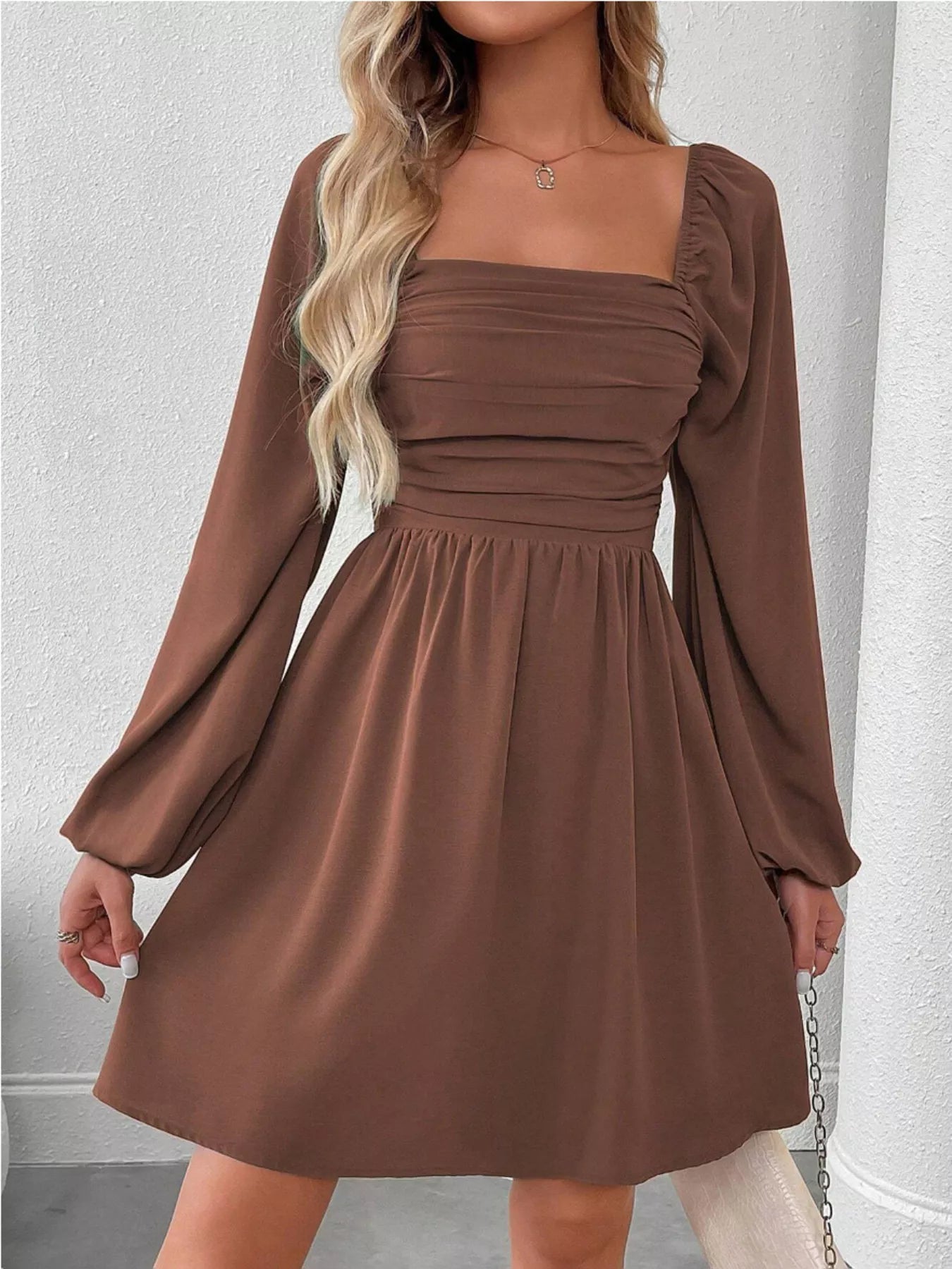Daisy Rue Ruched Babydoll Mini Dress | 8 Colors | Poundton-Tactilefable