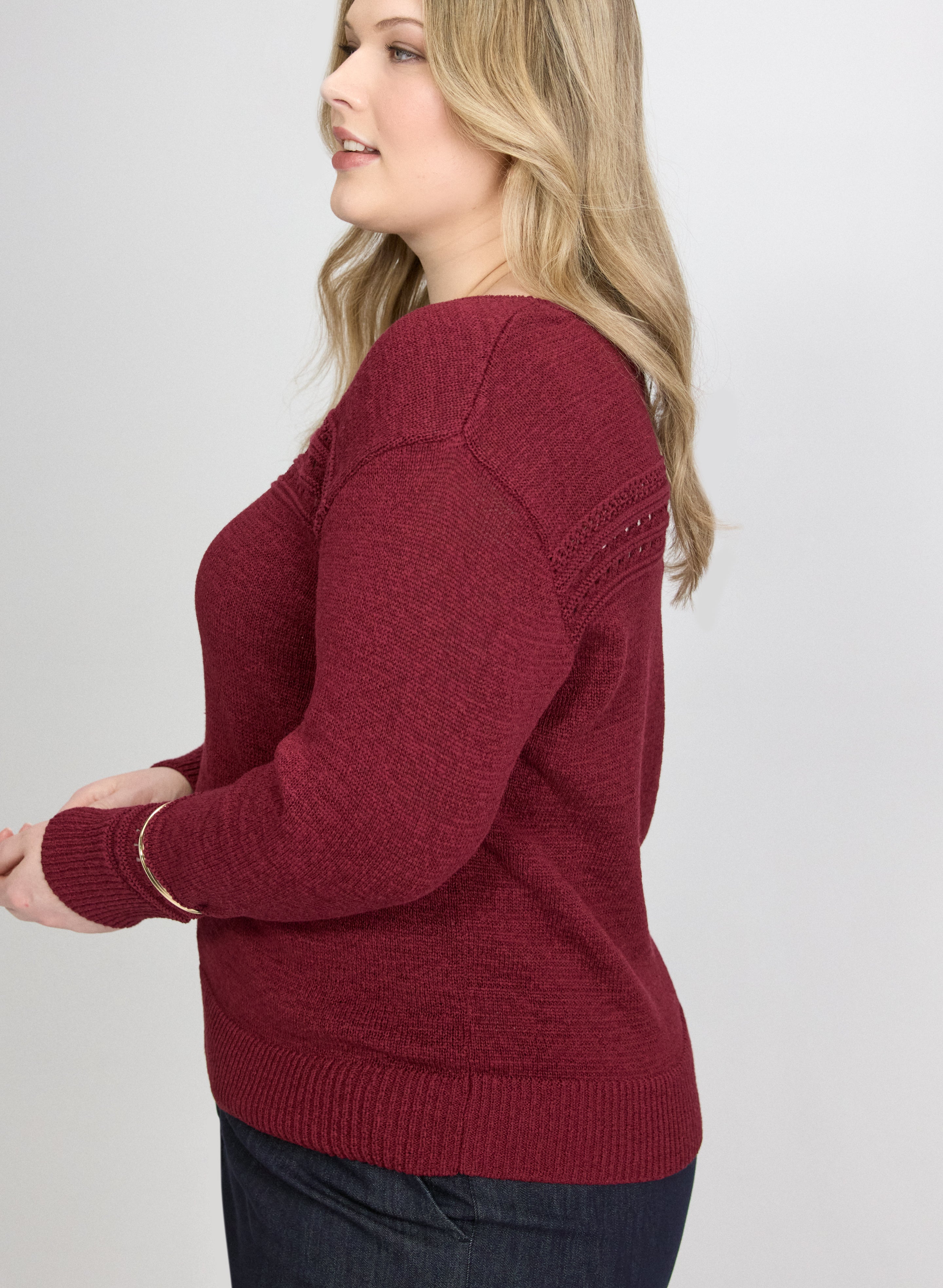 Pointelle Knit Sweater-Tactilefable
