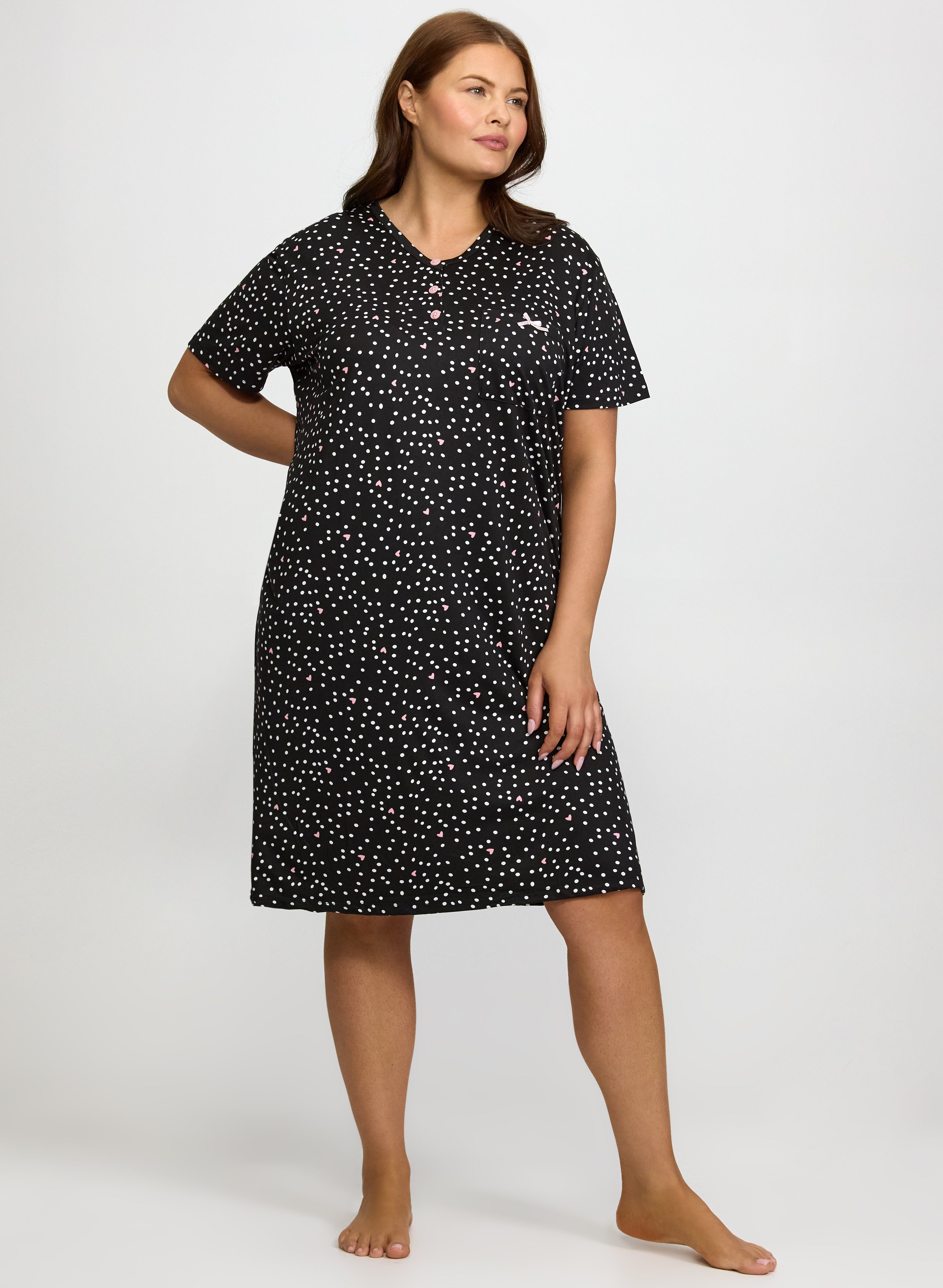 Polka Dot Print Nightgown-Tactilefable