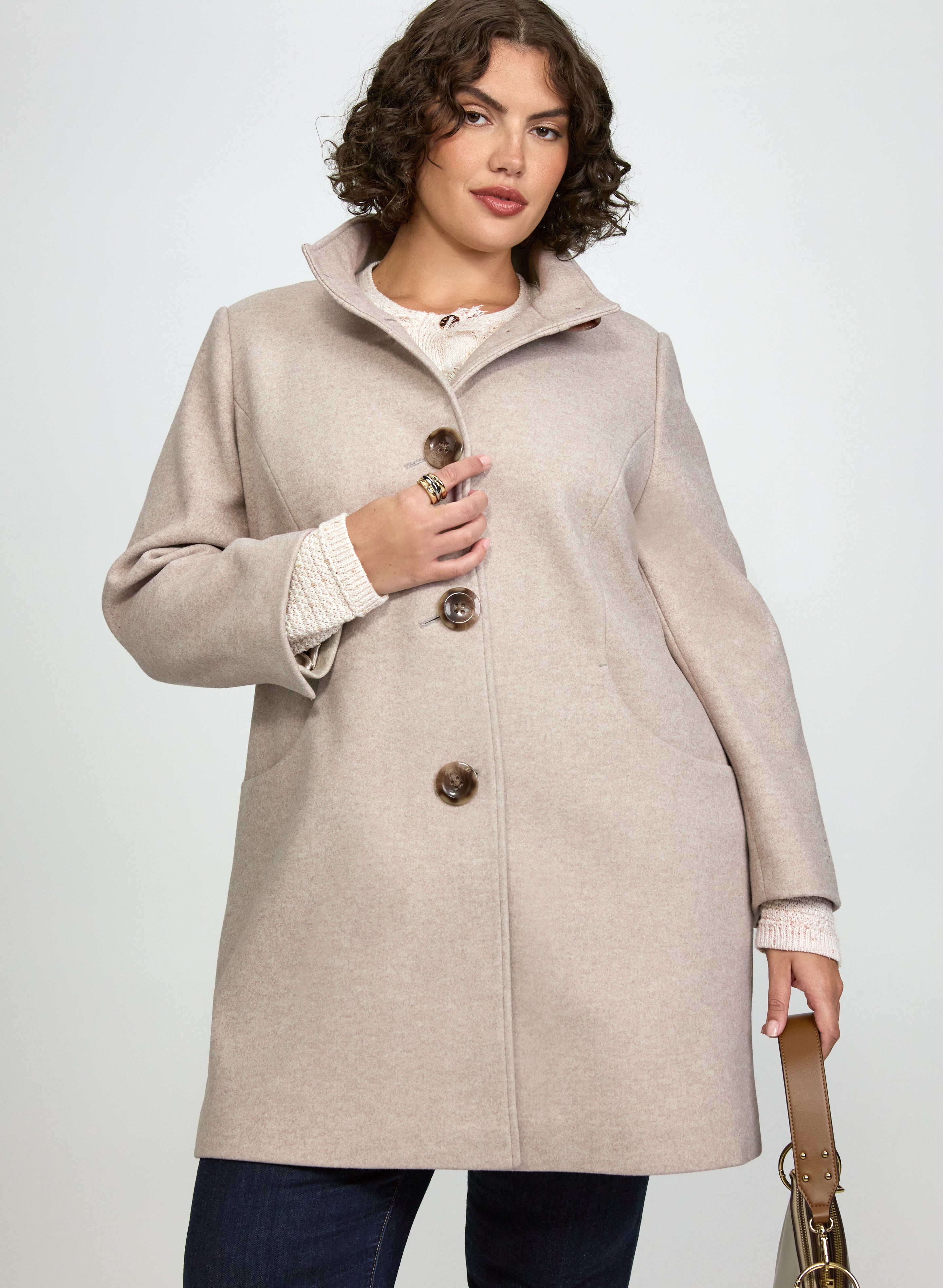 Stretch Wool-Blend Coat-Tactilefable
