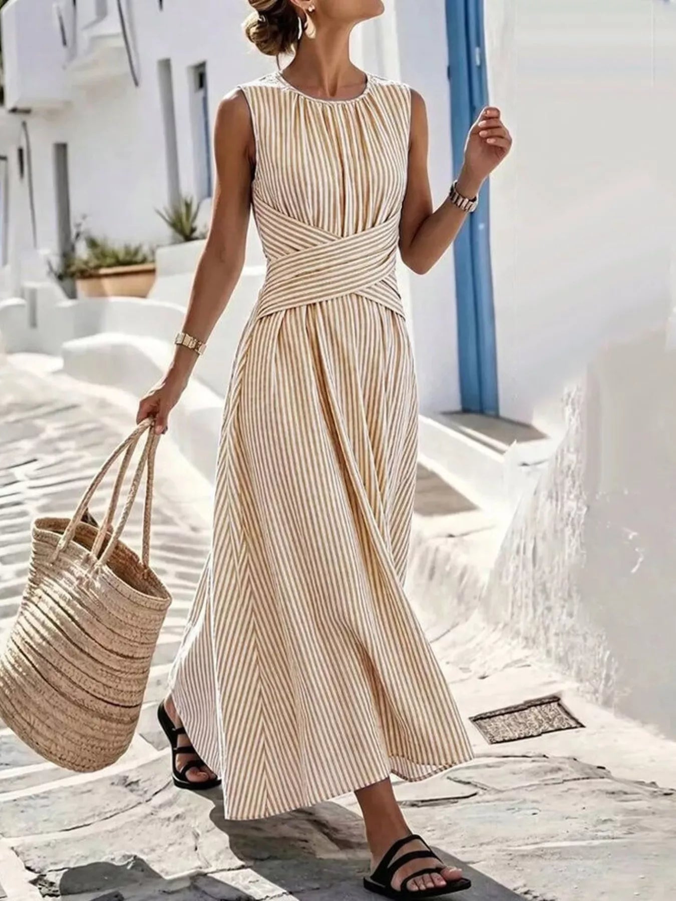 Lori Striped Sleeveless Maxi Dress | 4 Colors-Tactilefable