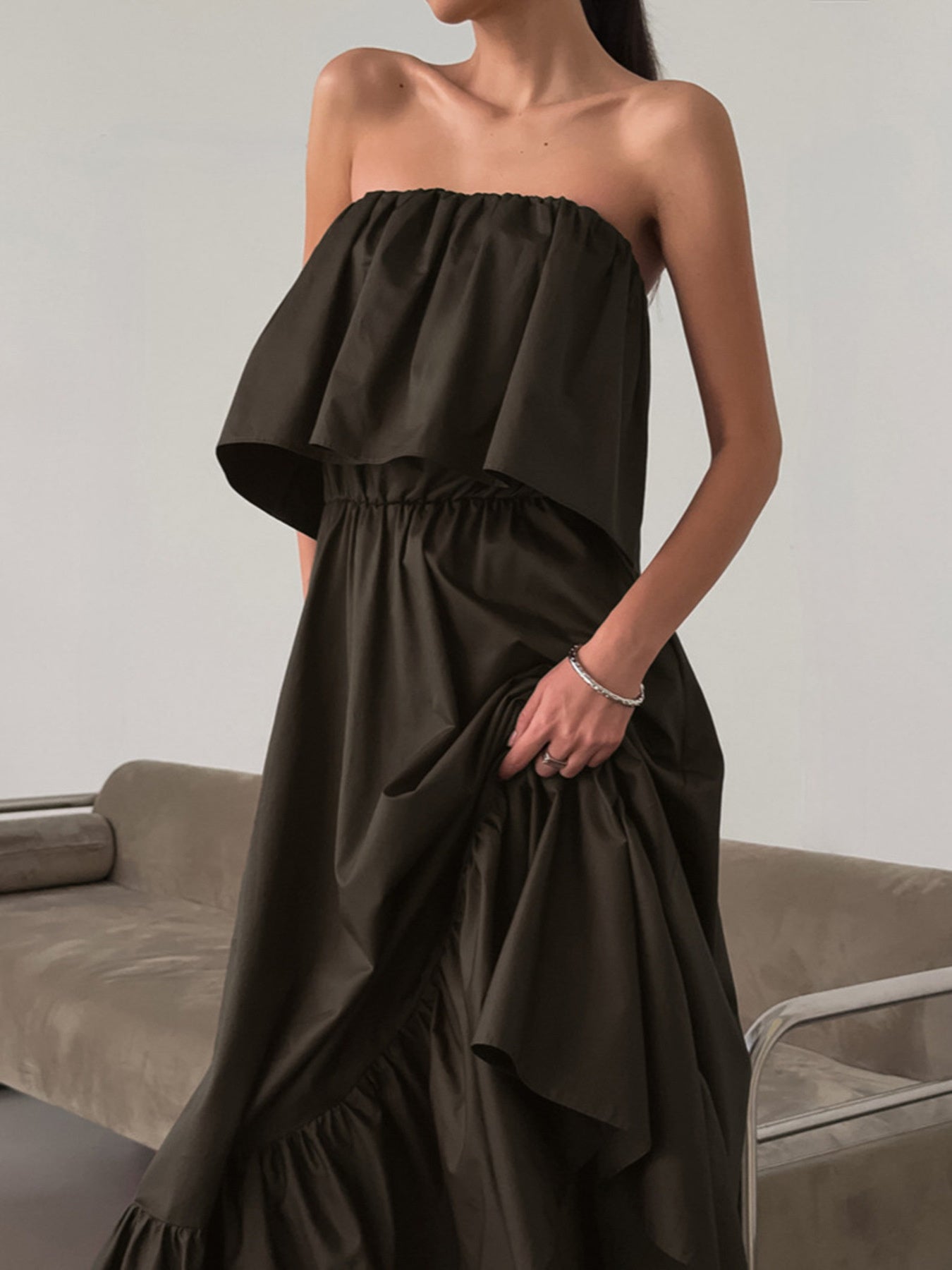 Santorini Romance Off-Shoulder Maxi Dress-Tactilefable
