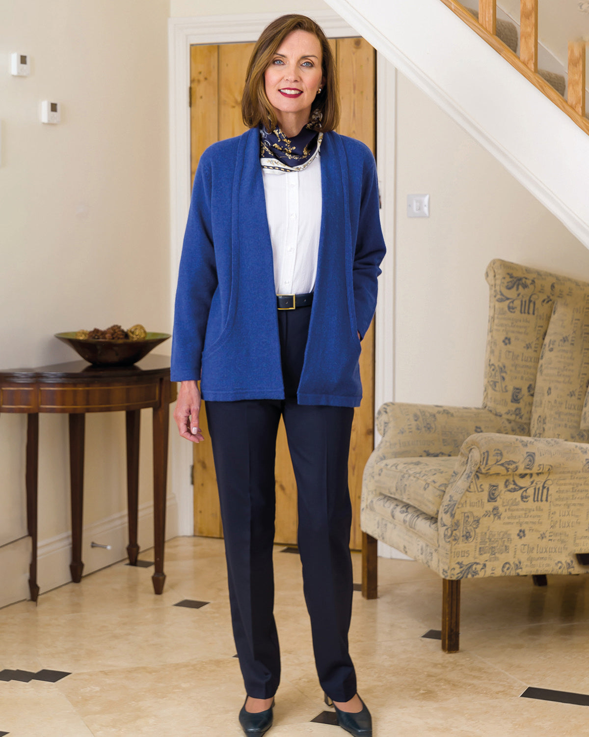 Sienna Pure Lambswool Edge to Edge Cardigan – Cobalt-Tactilefable
