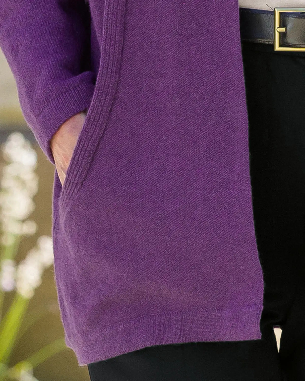 Sienna Pure Lambswool Edge to Edge Cardigan – Violet-Tactilefable