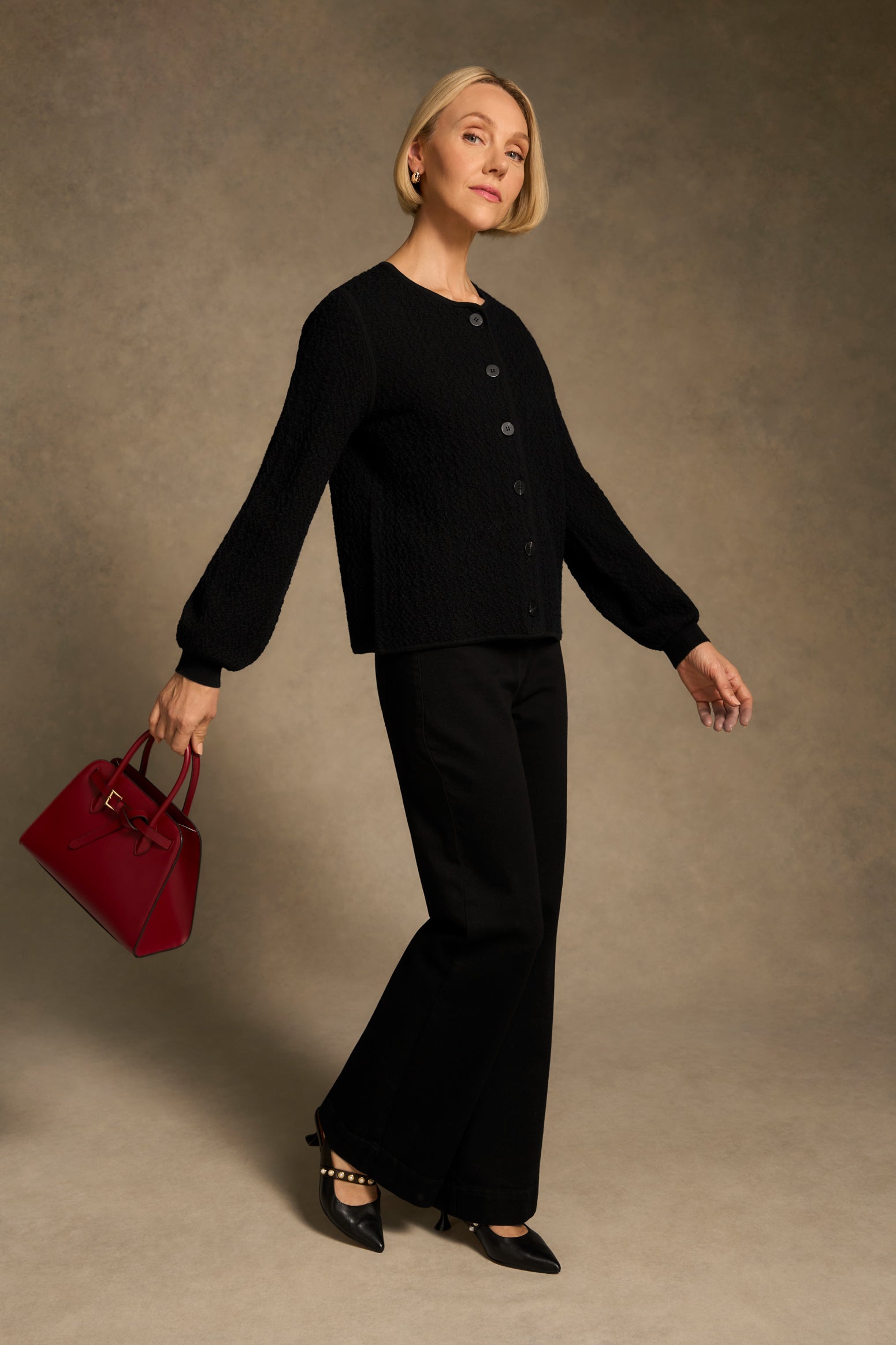 Textured Cardigan - Black-Tactilefable