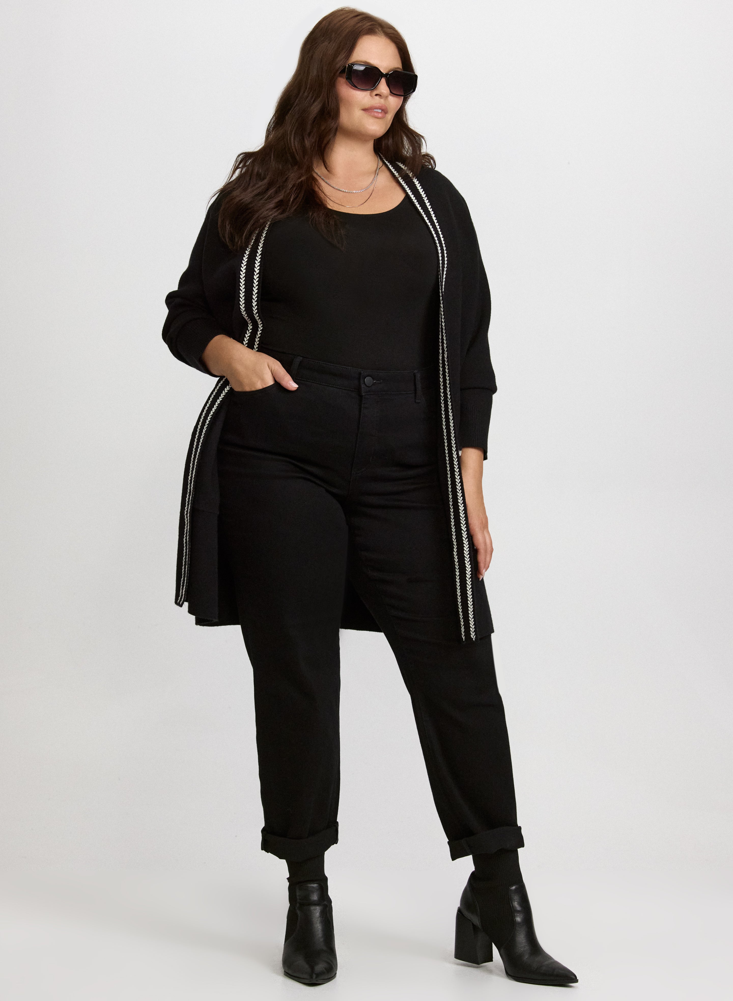 Contrast Stitch Cardigan-Tactilefable