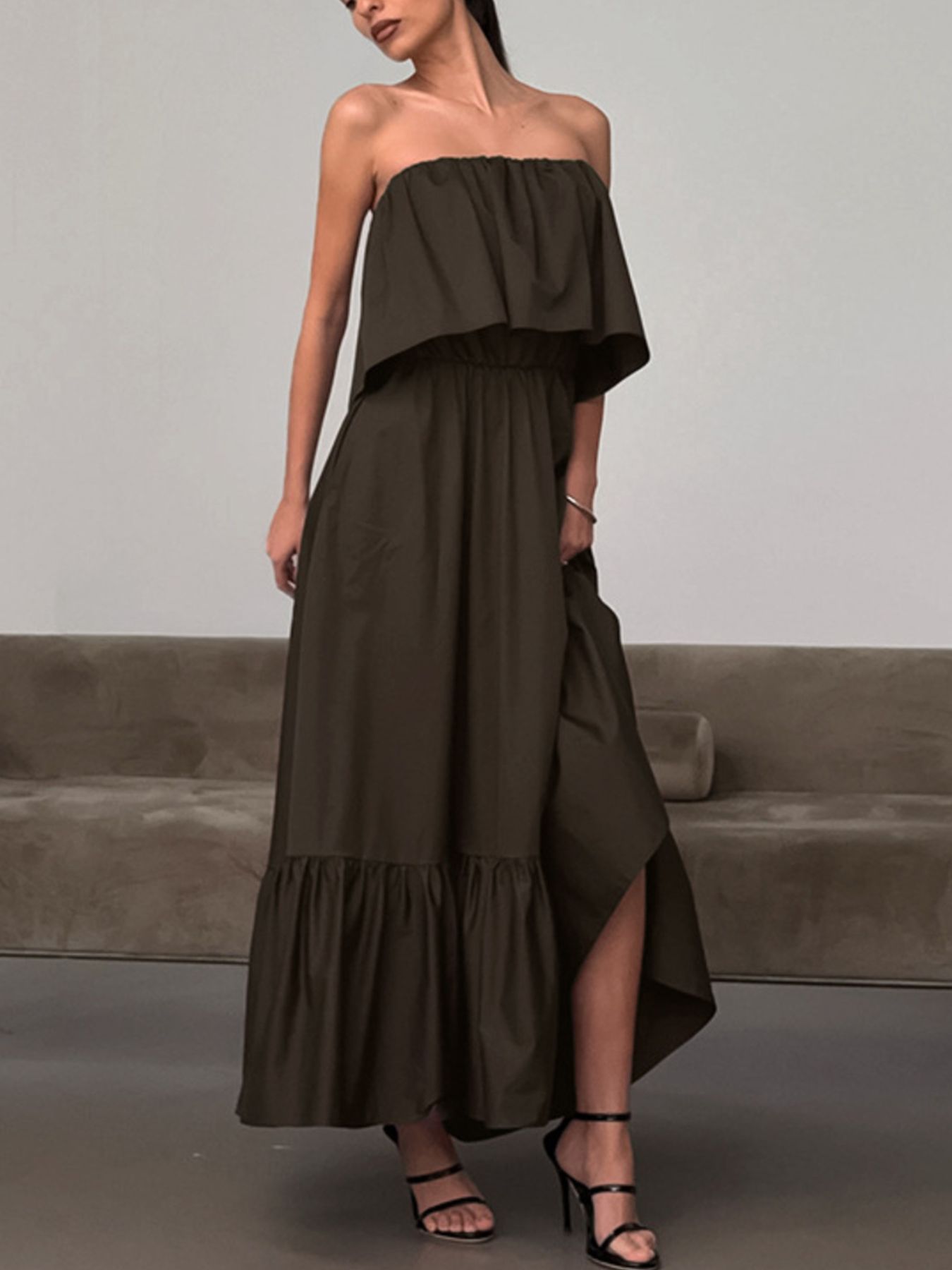 Santorini Romance Off-Shoulder Maxi Dress-Tactilefable