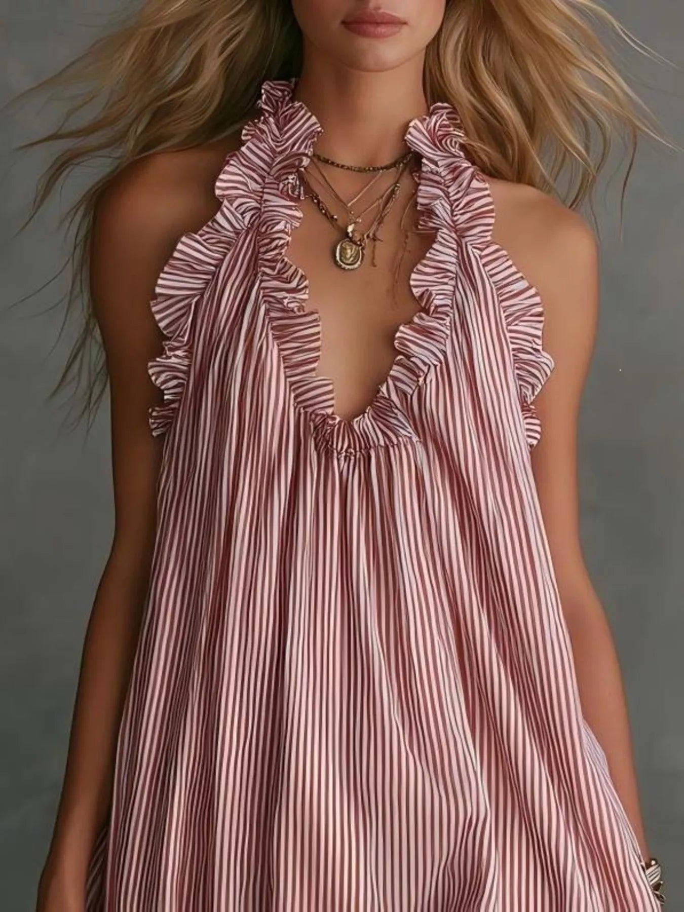 Peggy Ruffled Halter Mini Dress | 6 Colors-Tactilefable