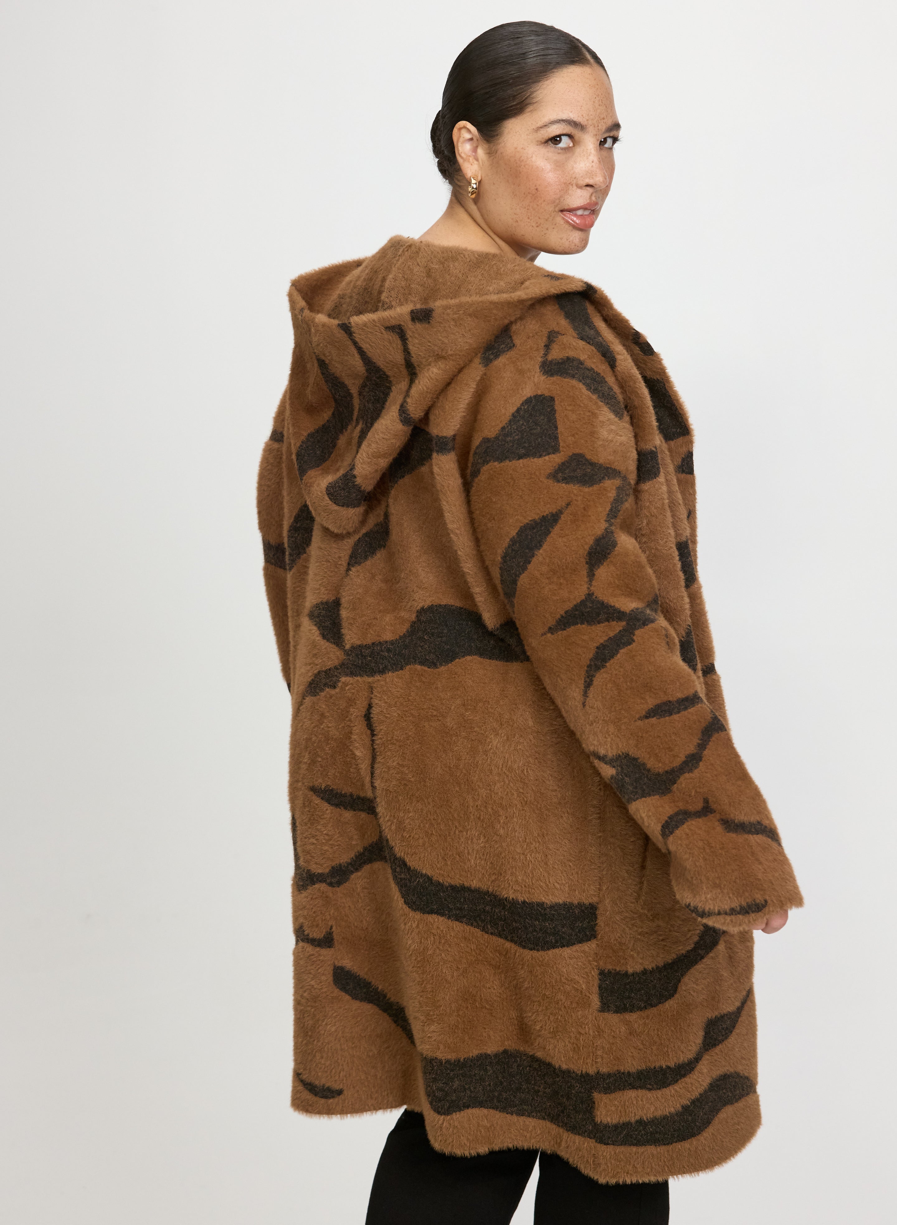 Joseph Ribkoff - Hooded Zebra Print Cardigan-Tactilefable