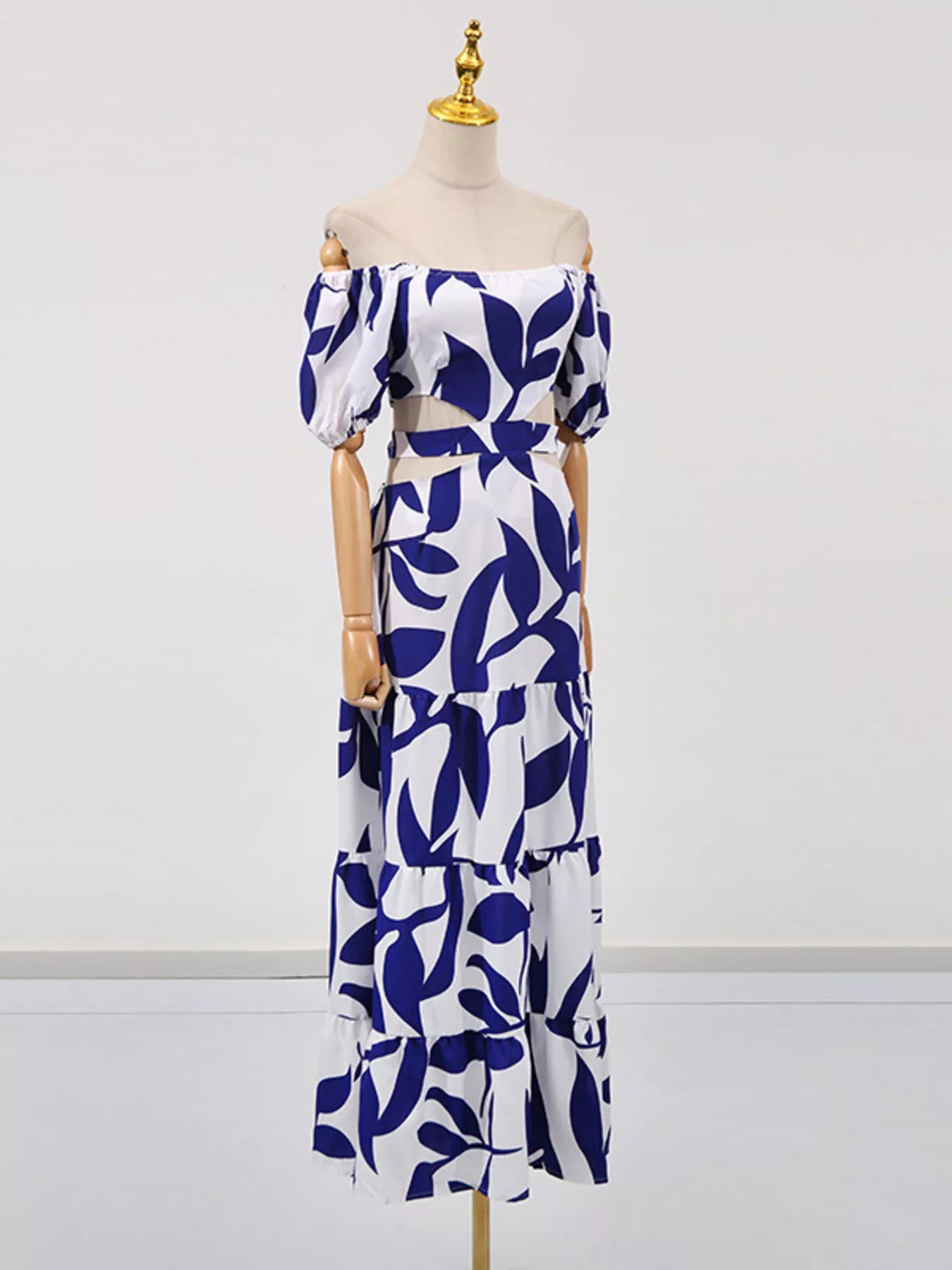 Lake Como Ruffle Off-Shoulder Cutout Maxi Dress | 3 Colors | Poundton-Tactilefable