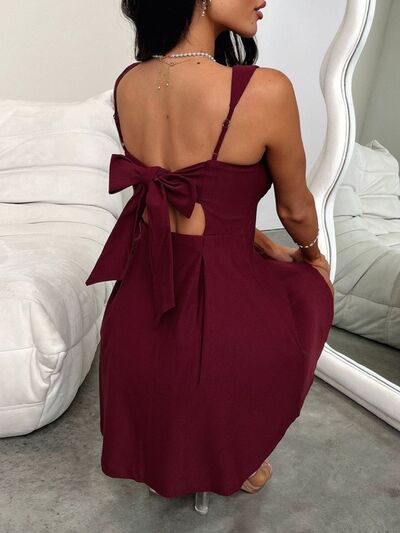 Arabella Devine Bow Back Square Neck Mini Dress | 4 Colors-Tactilefable