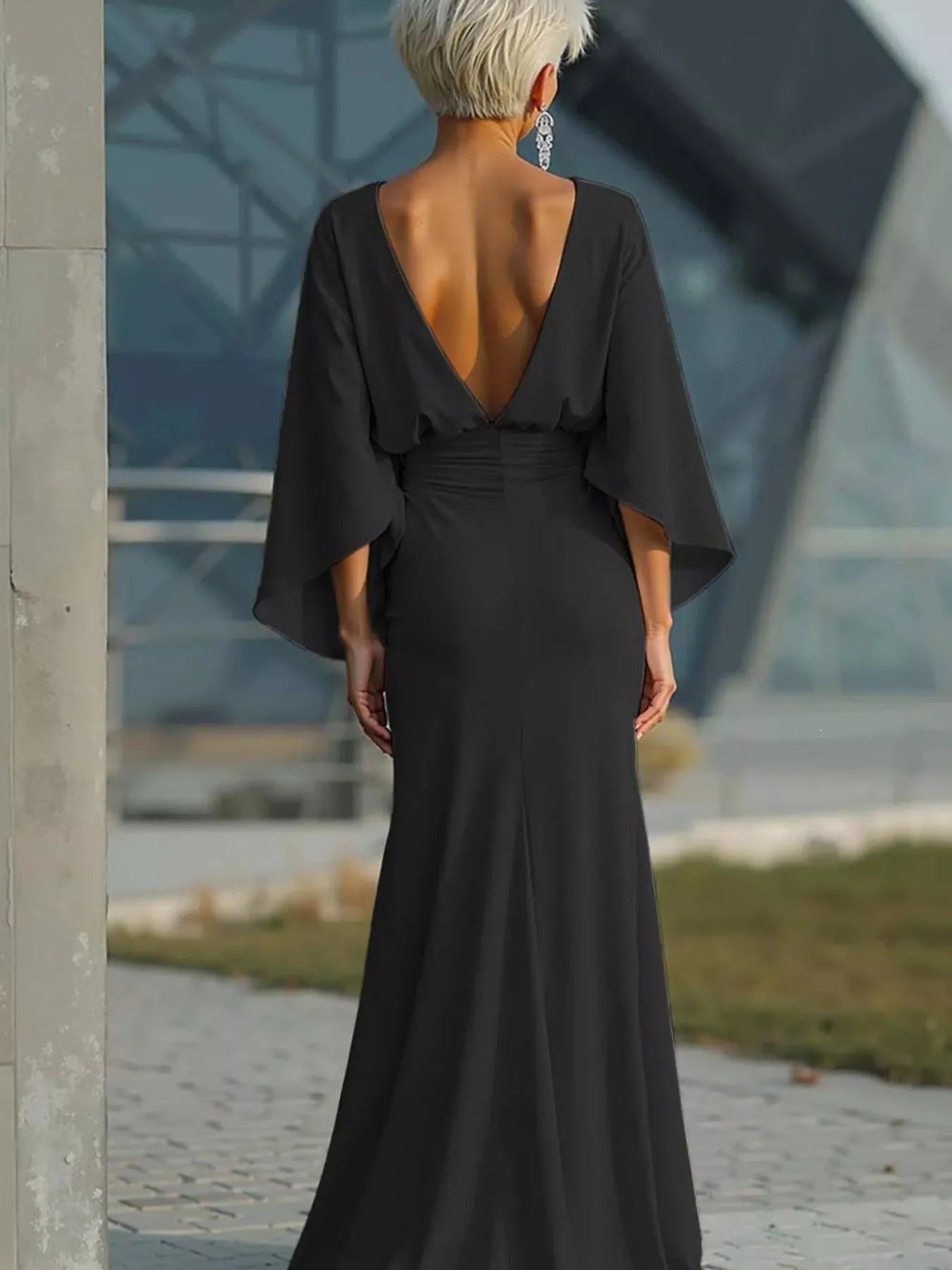 Batwing Ruched Maxi Dress | 6 Colors-Tactilefable