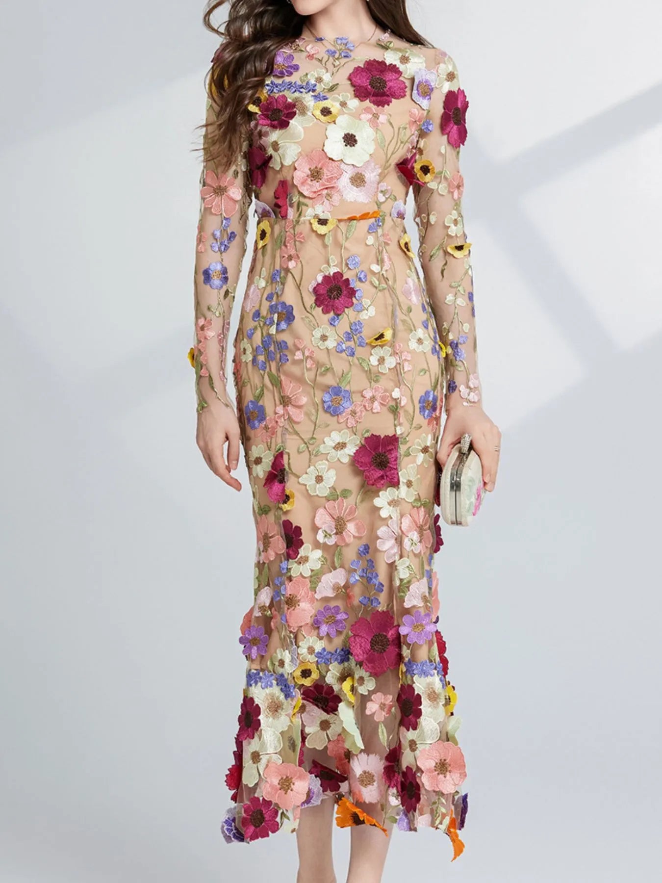 Enchanted Wildflower Mesh Maxi Dress | 4 Colors-Tactilefable